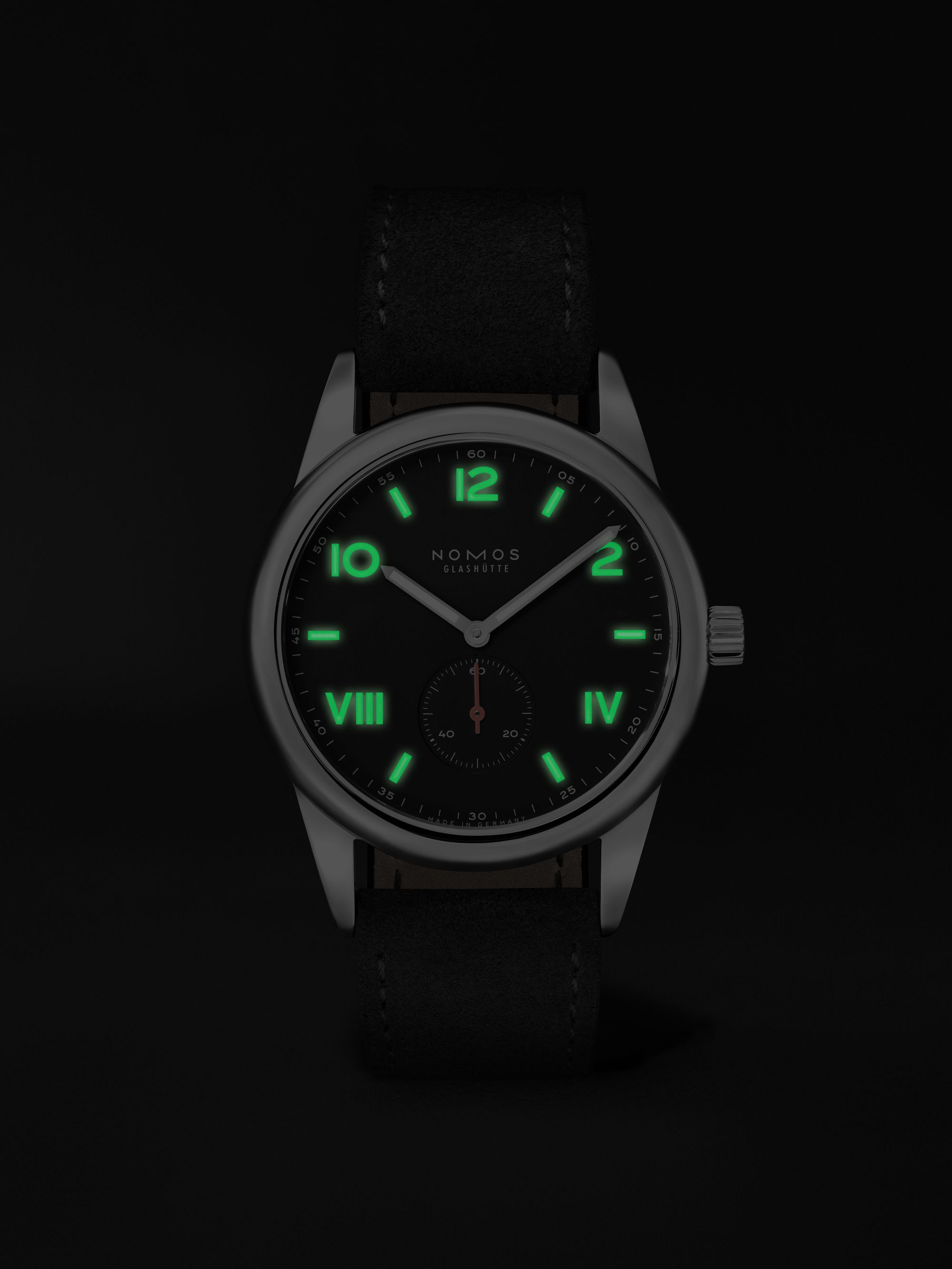 NOMOS GLASHÜTTE Club Campus Hand-Wound 38.5mm Stainless Steel and Leather Watch, Ref. No. 736