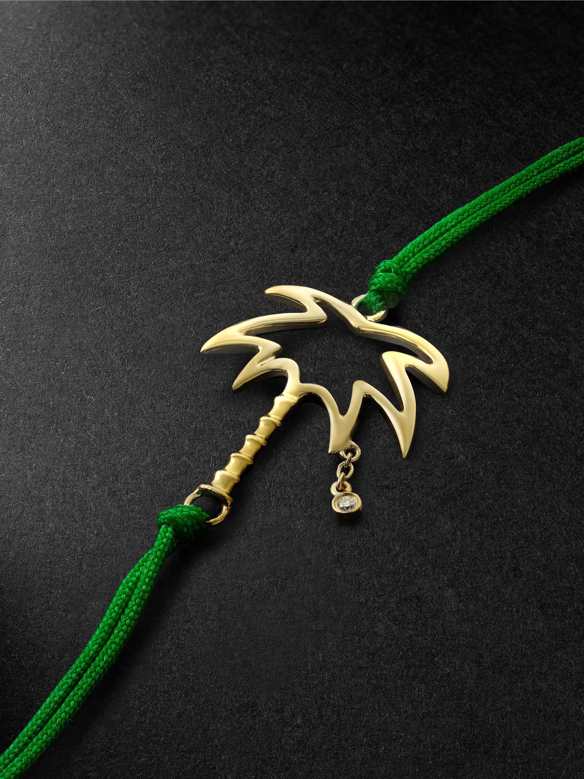 YVONNE LÉON Gold Diamond and Cord Necklace