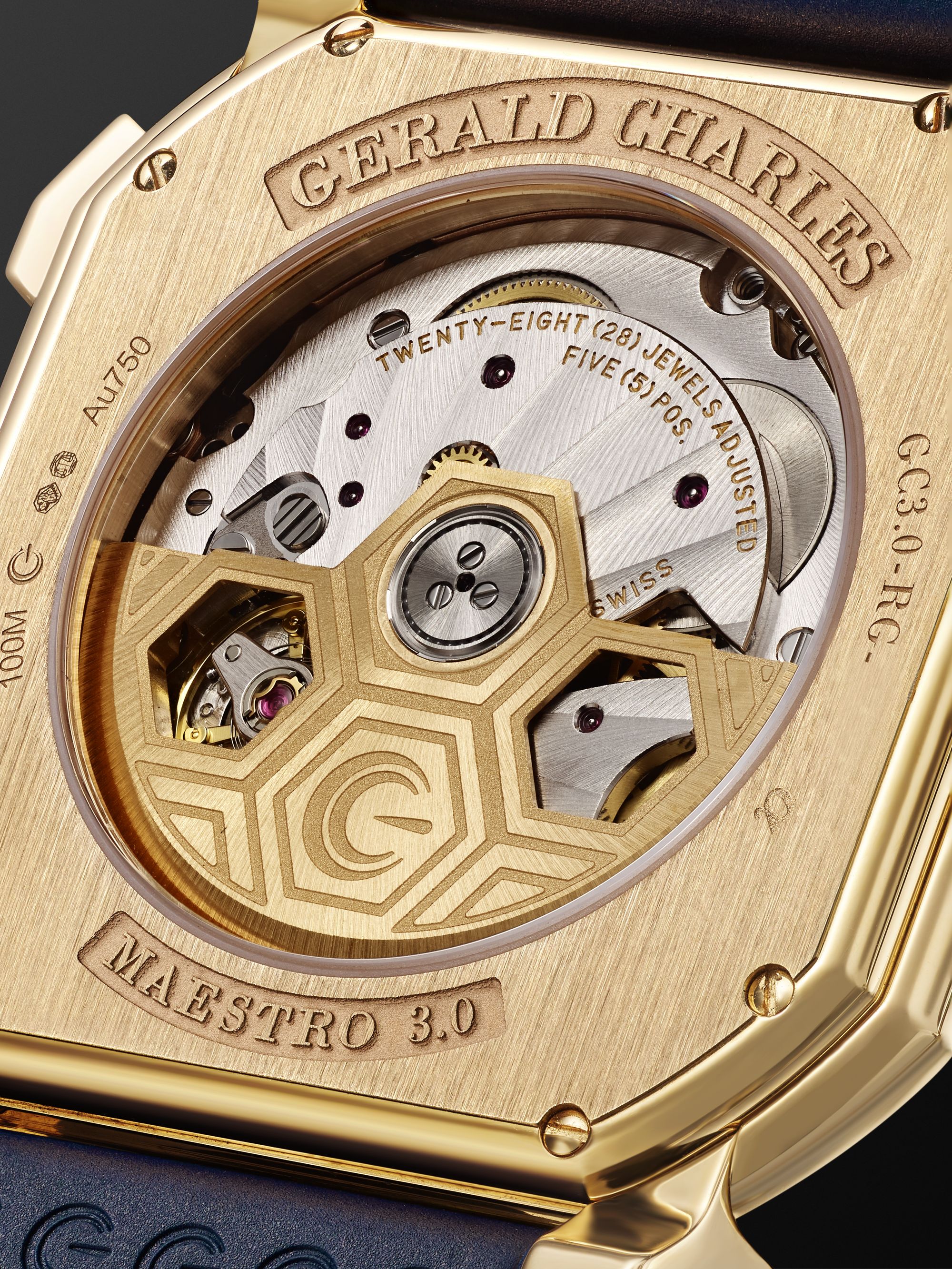 GERALD CHARLES Maestro 3.0 Automatic Chronograph 28mm 18-Karat Rose Gold and Rubber Watch, Ref. No. GC3.0-RG-01