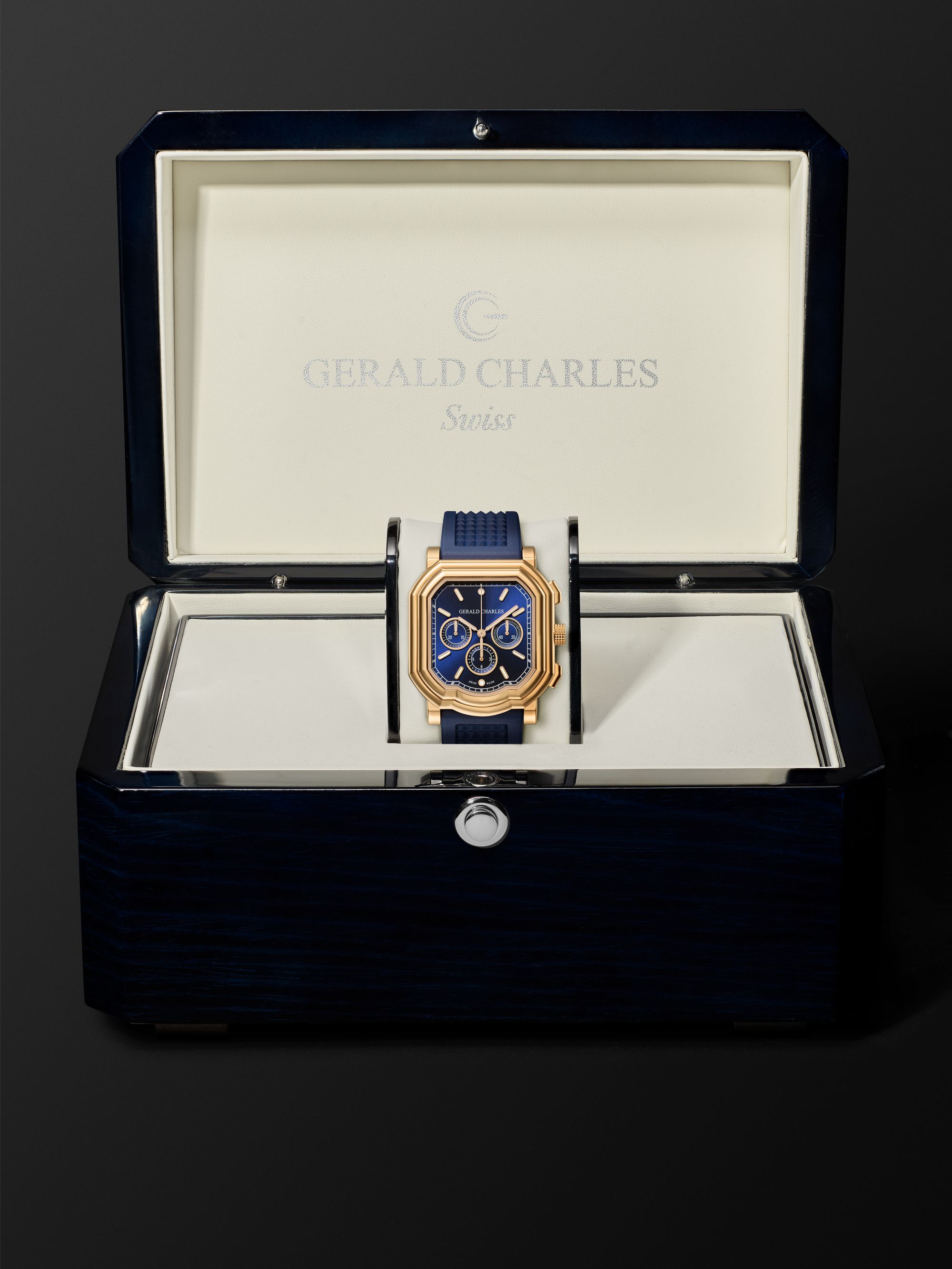 GERALD CHARLES Maestro 3.0 Automatic Chronograph 28mm 18-Karat Rose Gold and Rubber Watch, Ref. No. GC3.0-RG-01