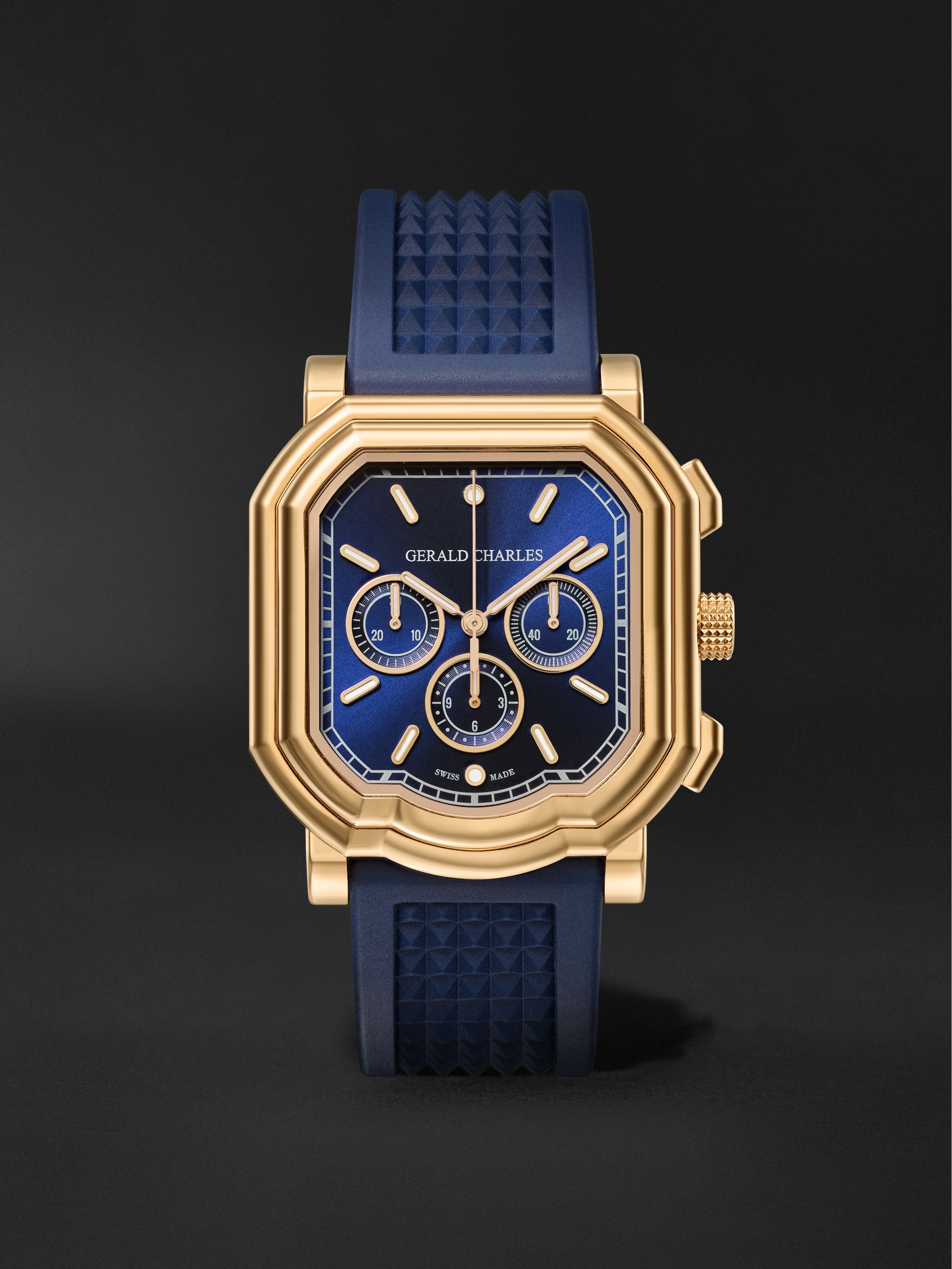 GERALD CHARLES Maestro 3.0 Automatic Chronograph 28mm 18-Karat Rose Gold and Rubber Watch, Ref. No. GC3.0-RG-01