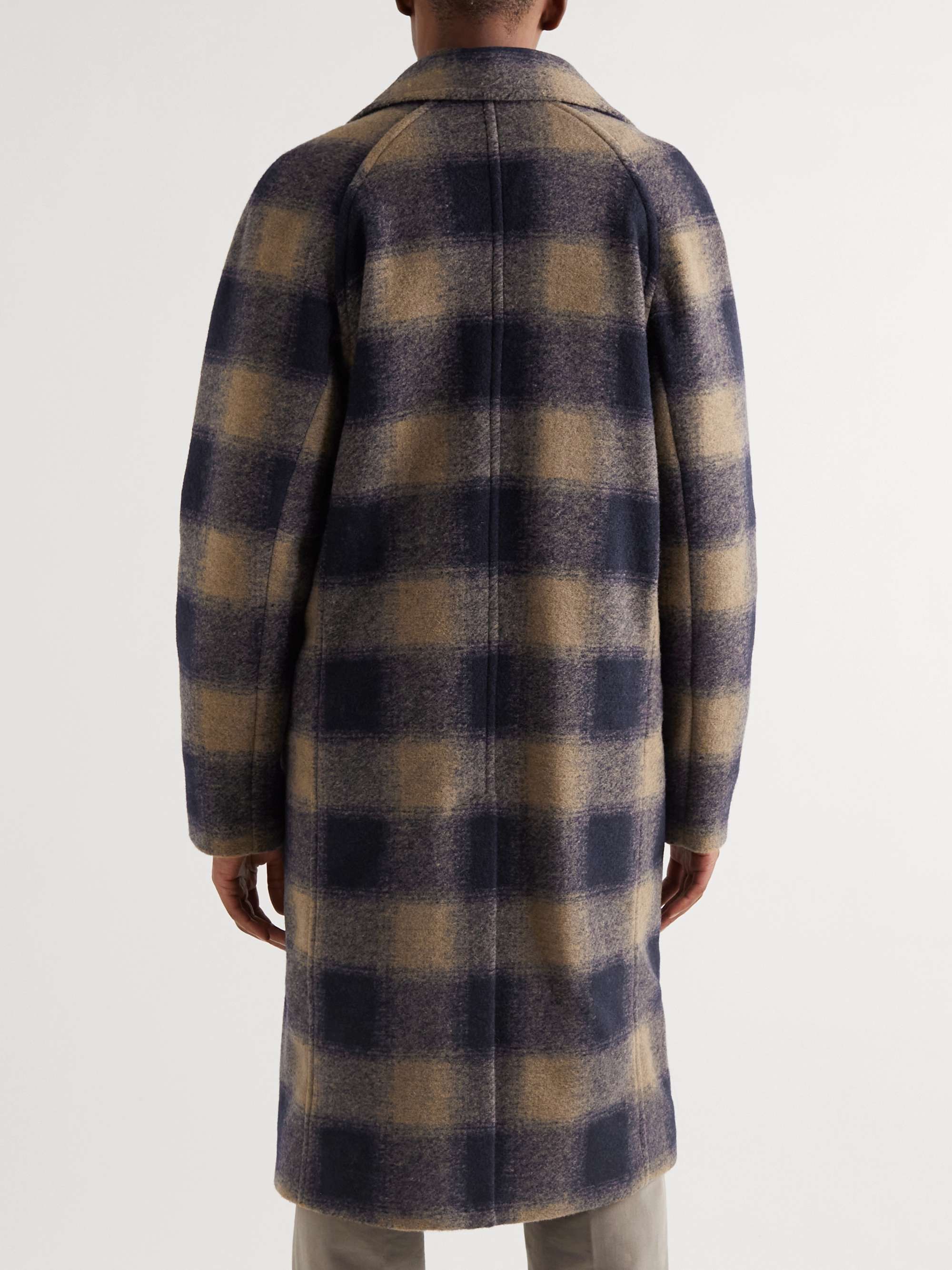 MR P. Checked Wool-Blend Felt Coat