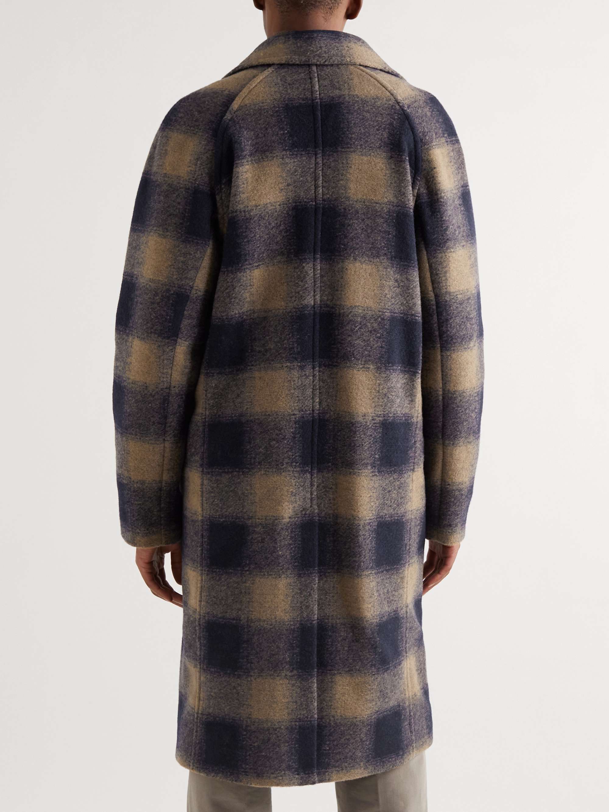 MR P. Checked Wool-Blend Felt Coat for Men | MR PORTER