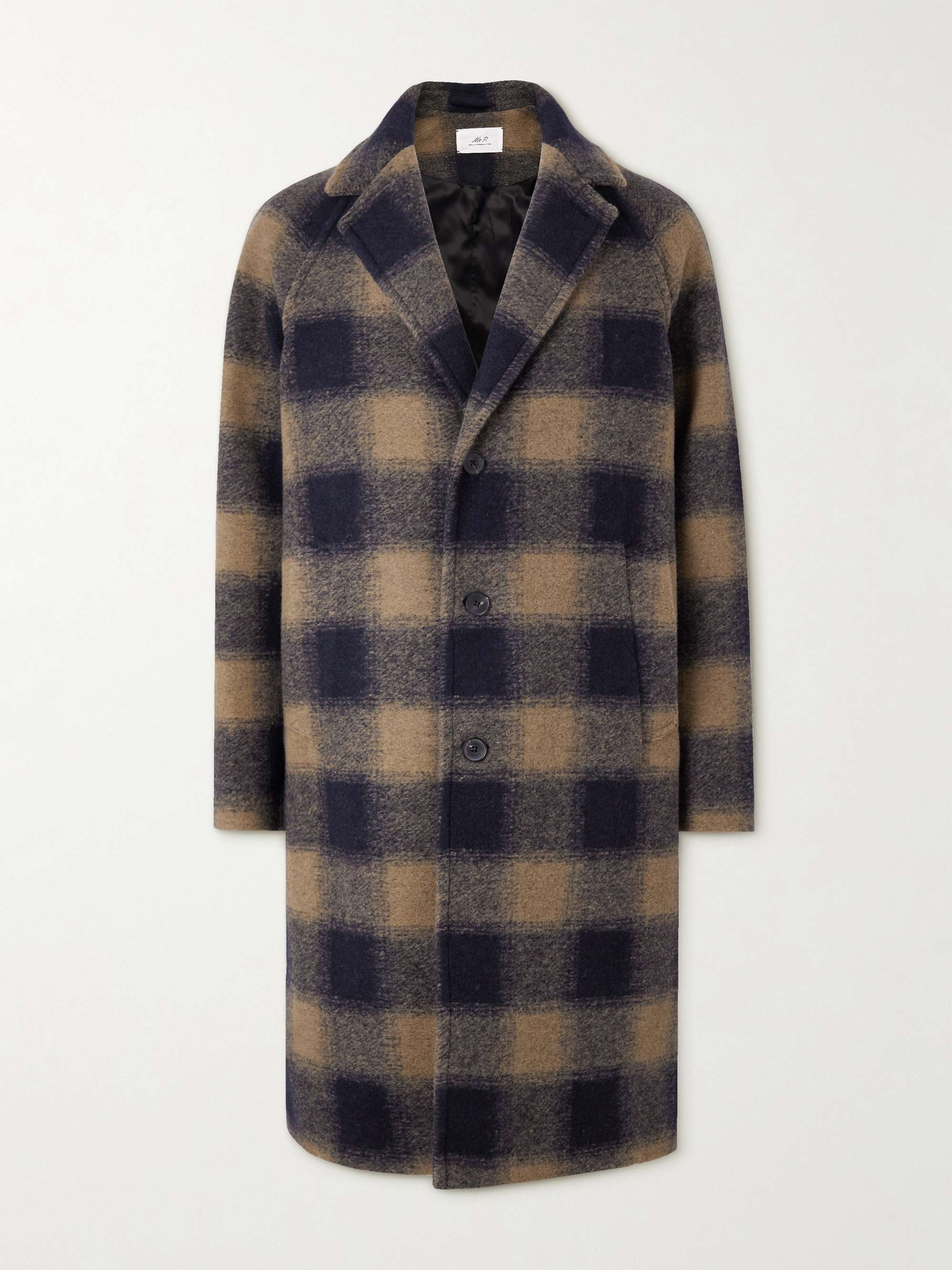 MR P. Checked Wool-Blend Felt Coat for Men | MR PORTER