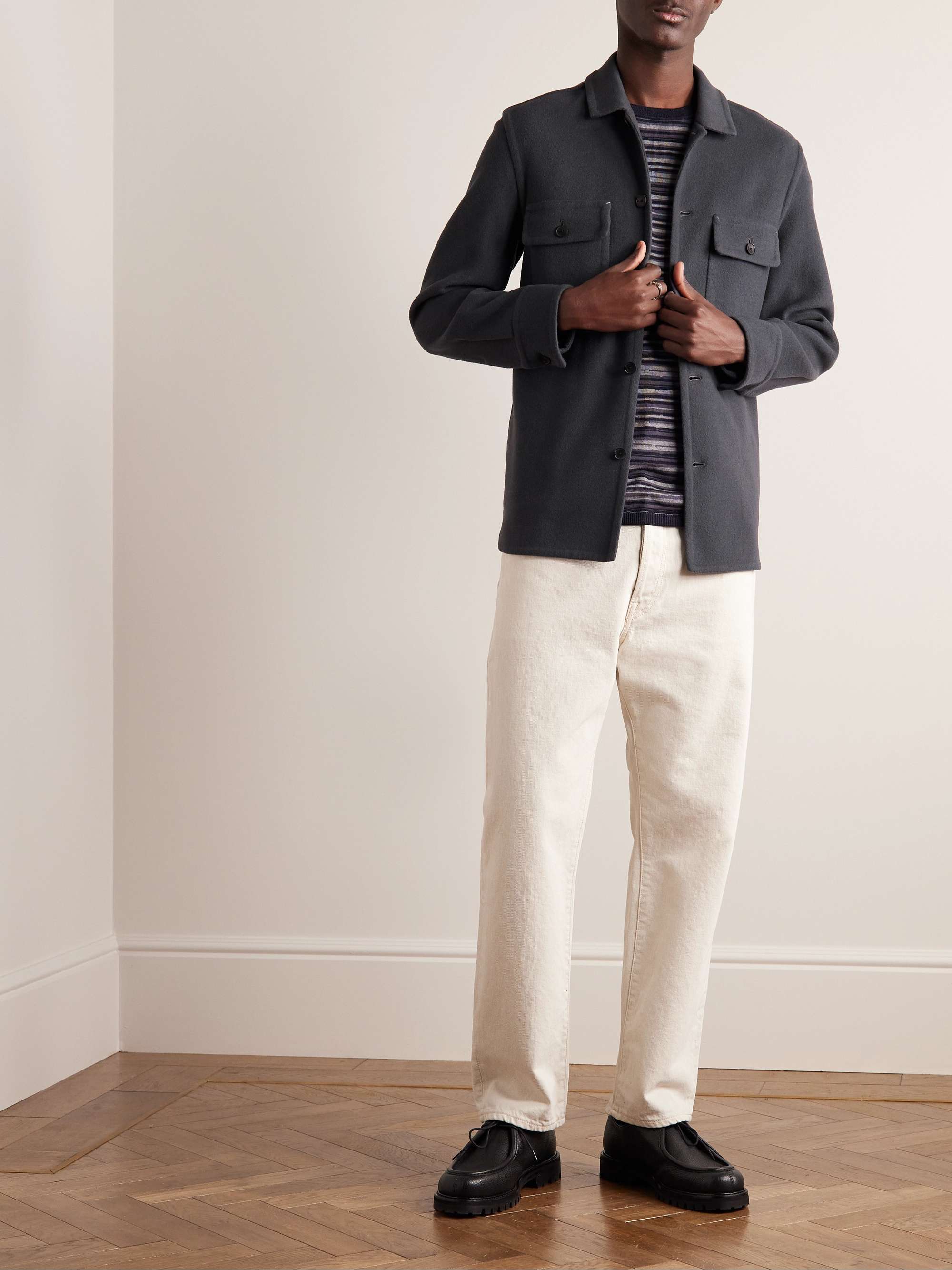 MR P. Double-Faced Splitable Cashmere and Virgin Wool-Blend Overshirt