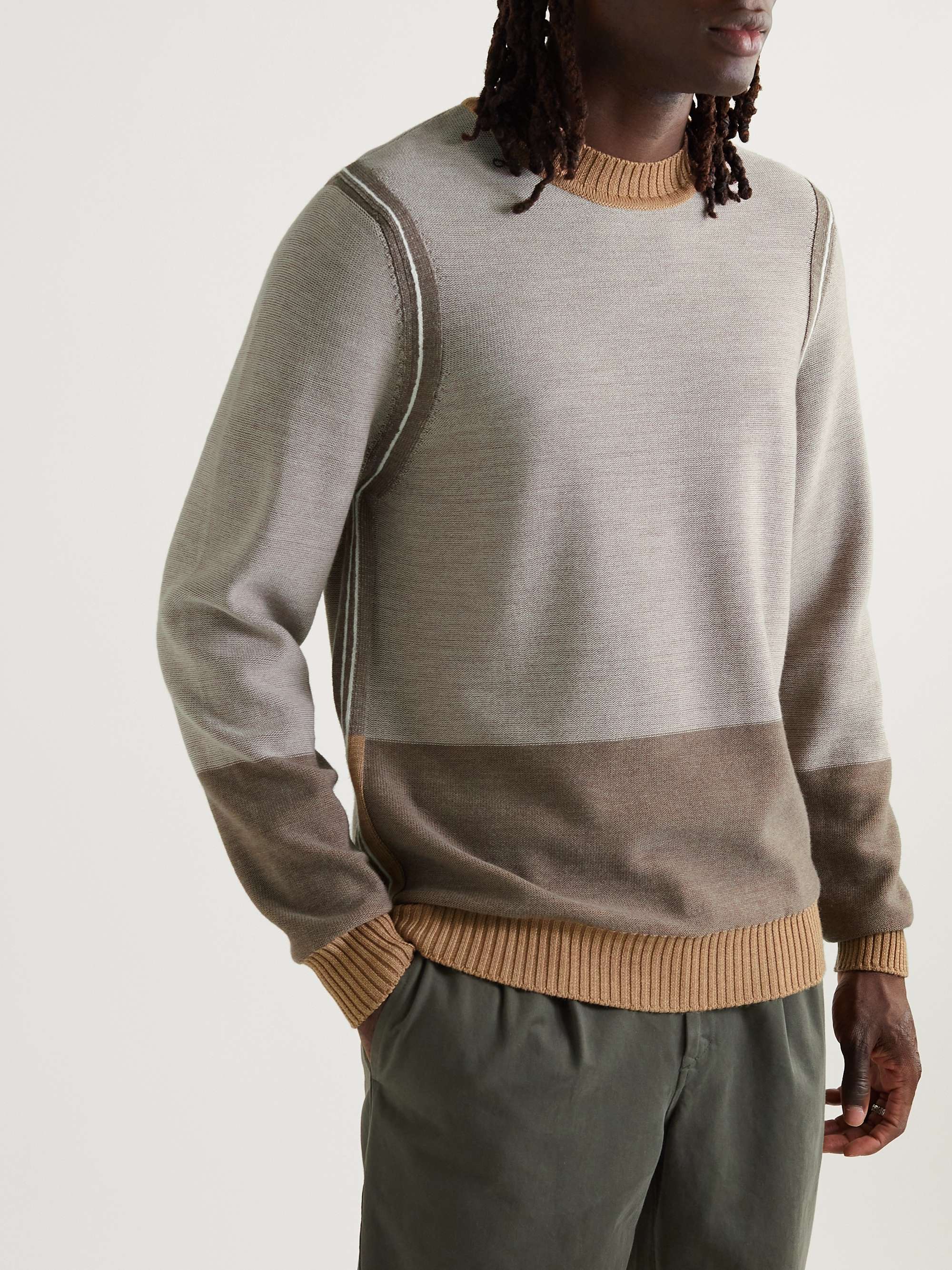 MR P. Colour-Block Merino Wool Sweater