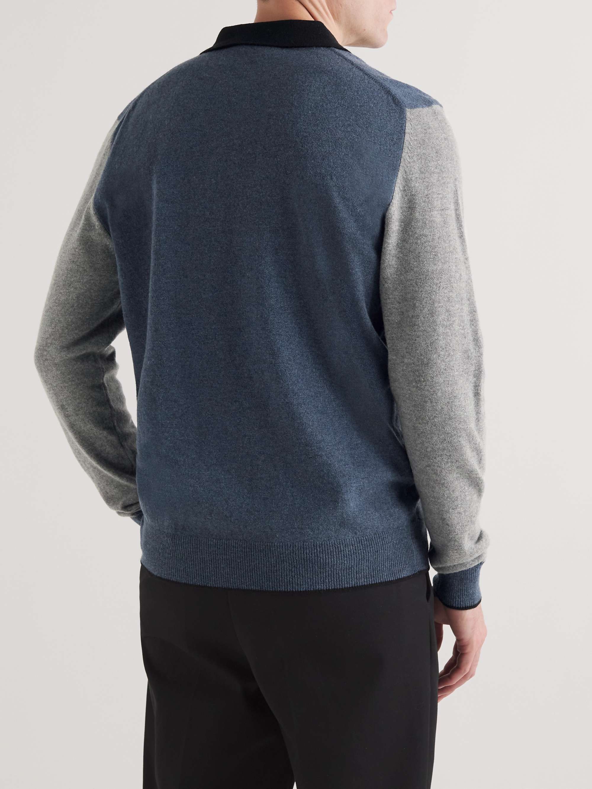 MR P. Colour-Block Merino Wool Polo Shirt