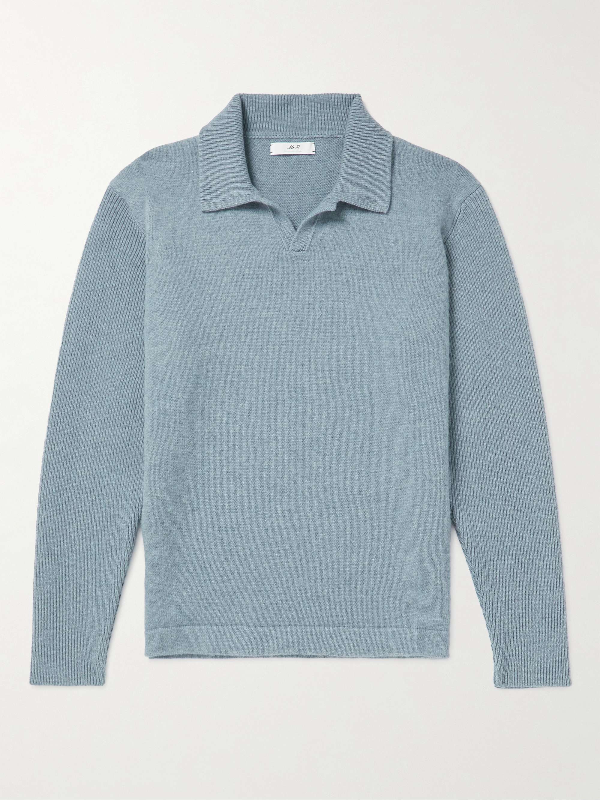 MR P. Ribbed Boiled Wool Polo Shirt for Men | MR PORTER