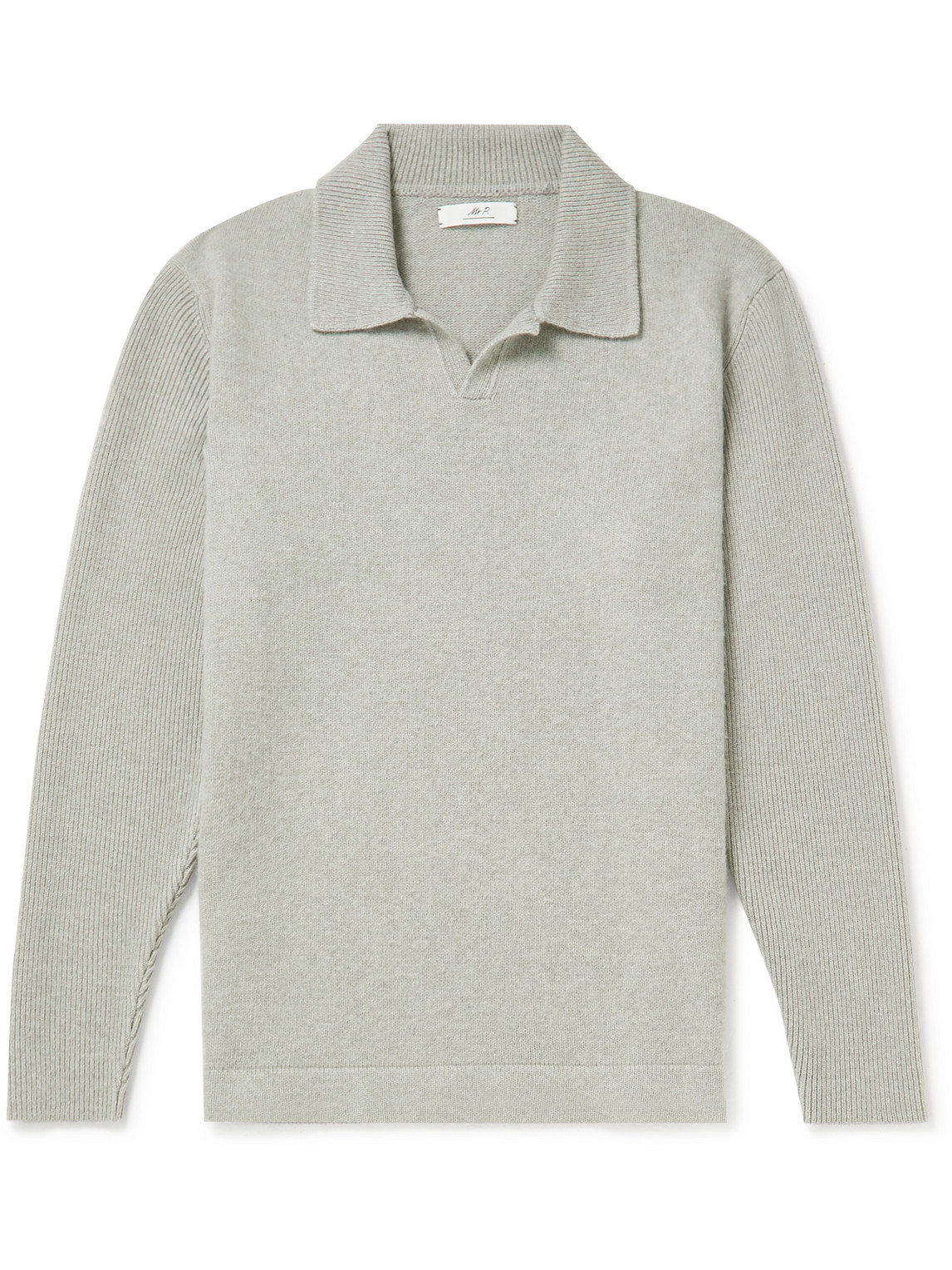 Ribbed Boiled Wool Polo Shirt