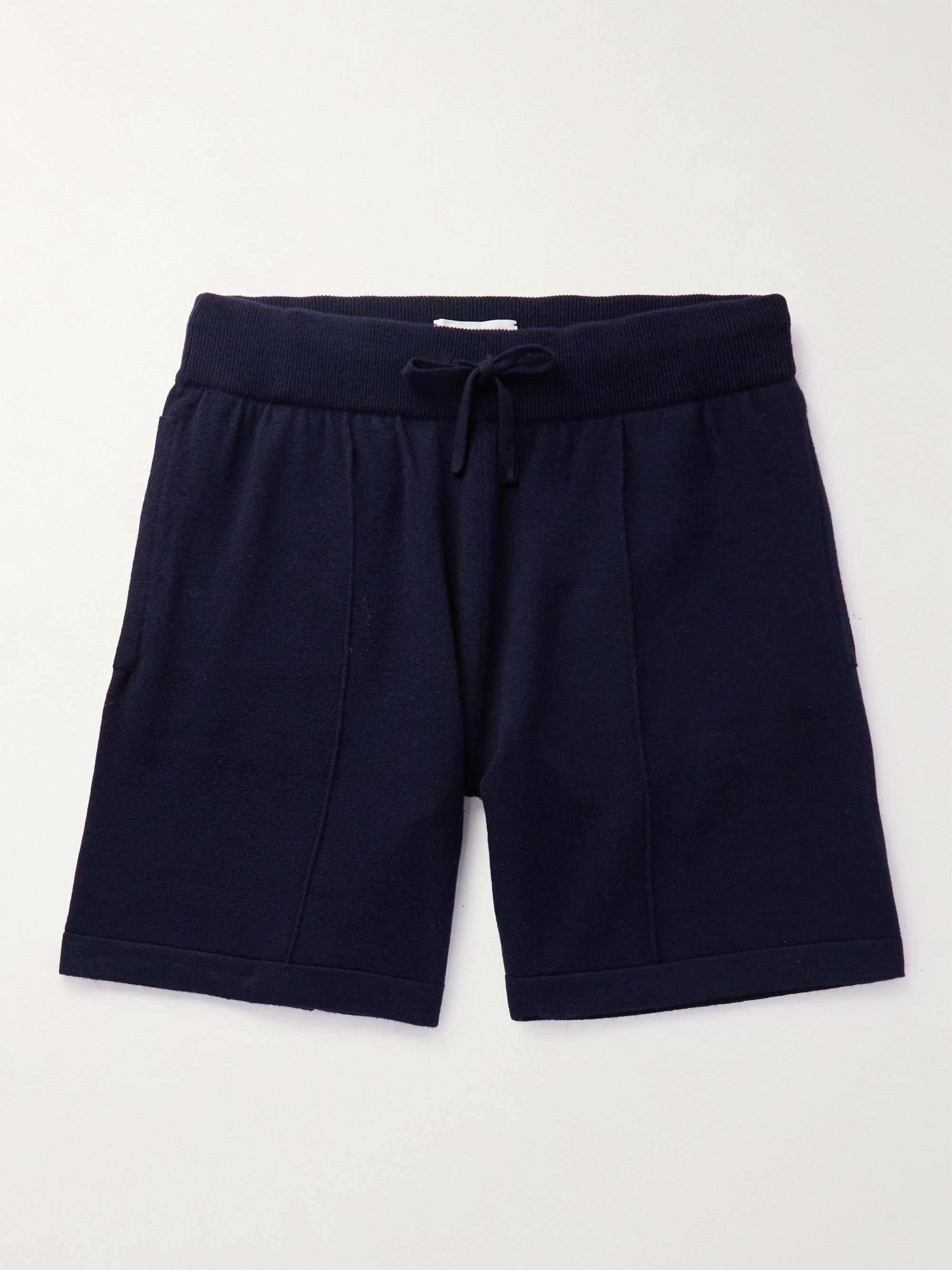 MR P. Straight Leg Pintucked Wool and Cashmere Blend Drawstring Shorts for Men MR PORTER