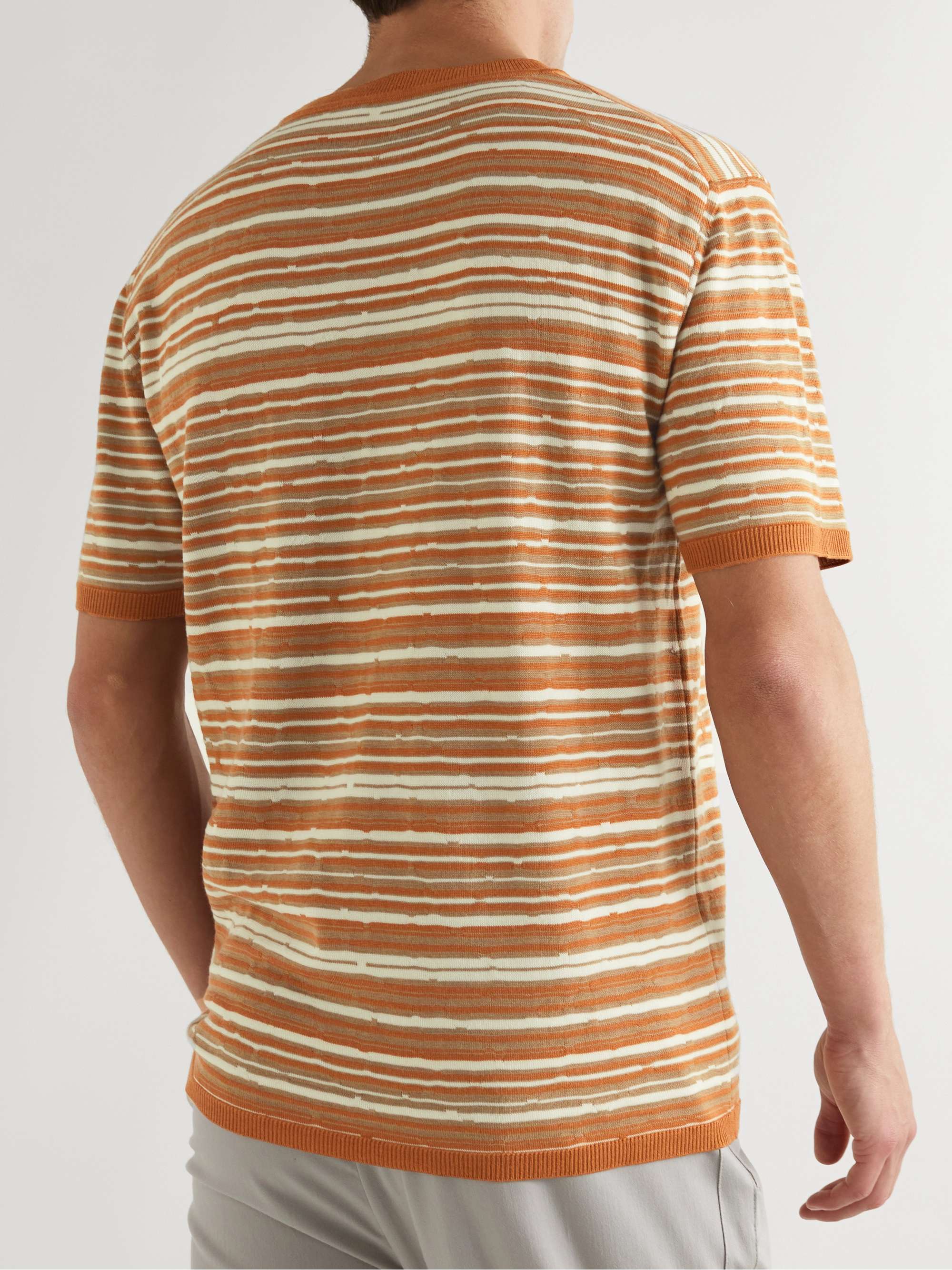 MR P. T-shirt in lana merino a righe