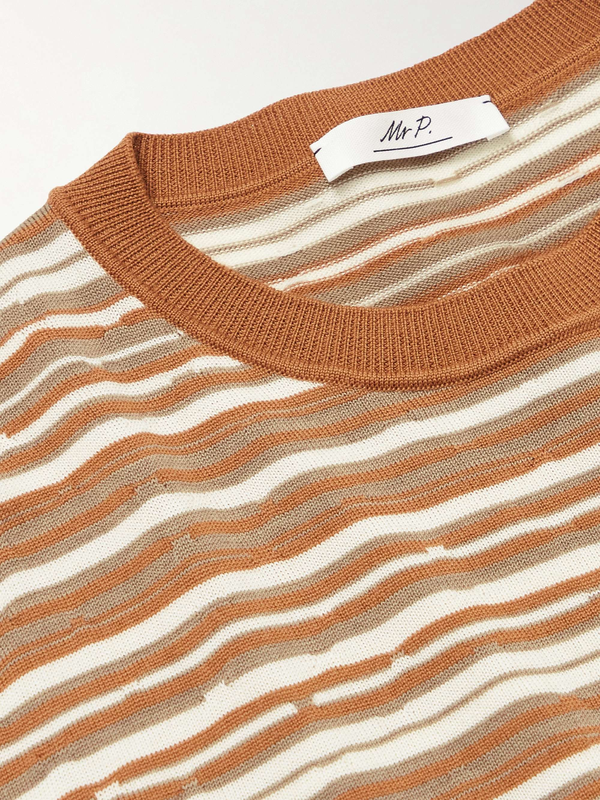 MR P. T-shirt in lana merino a righe