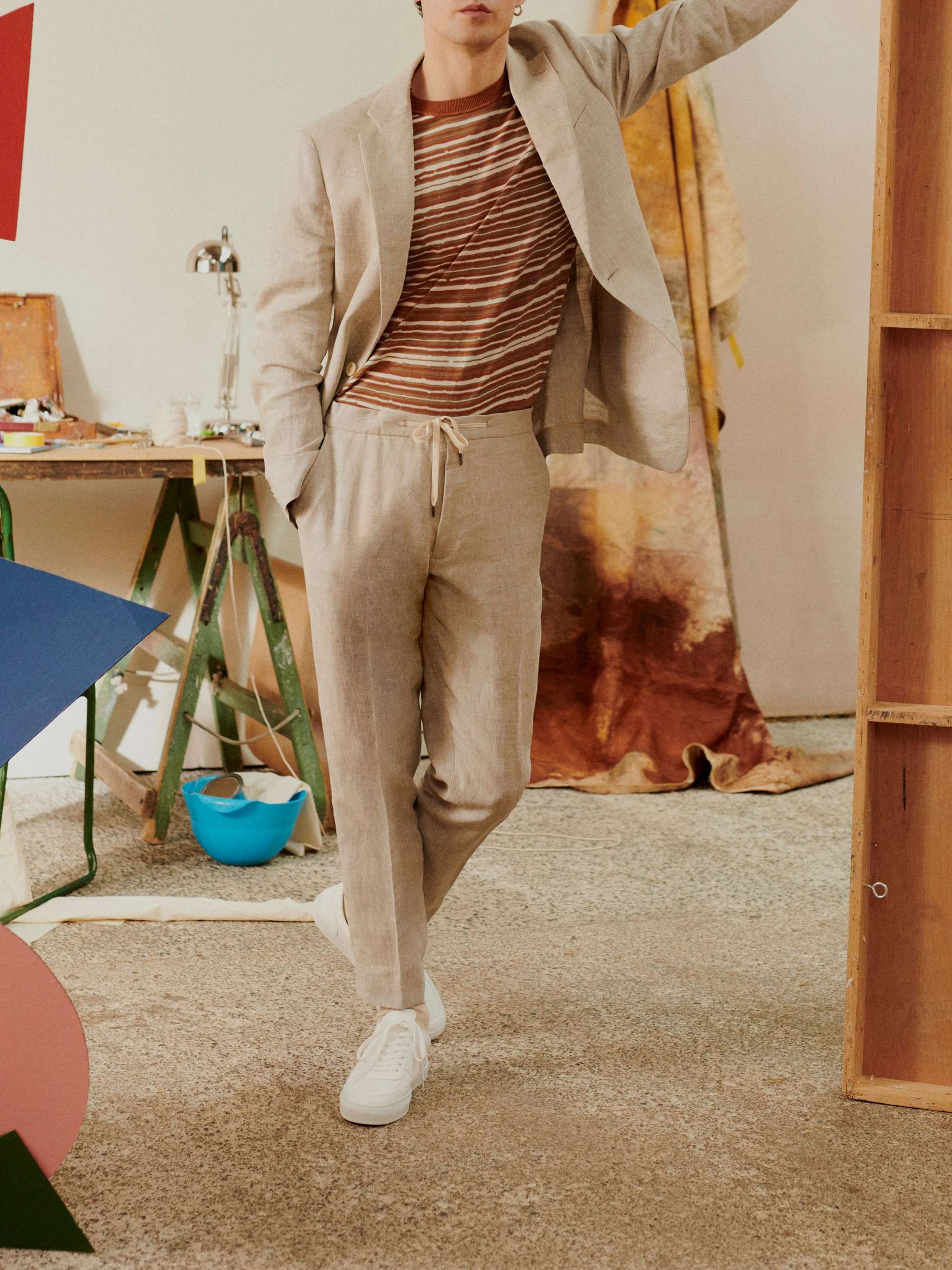 MR P. T-shirt in lana merino a righe