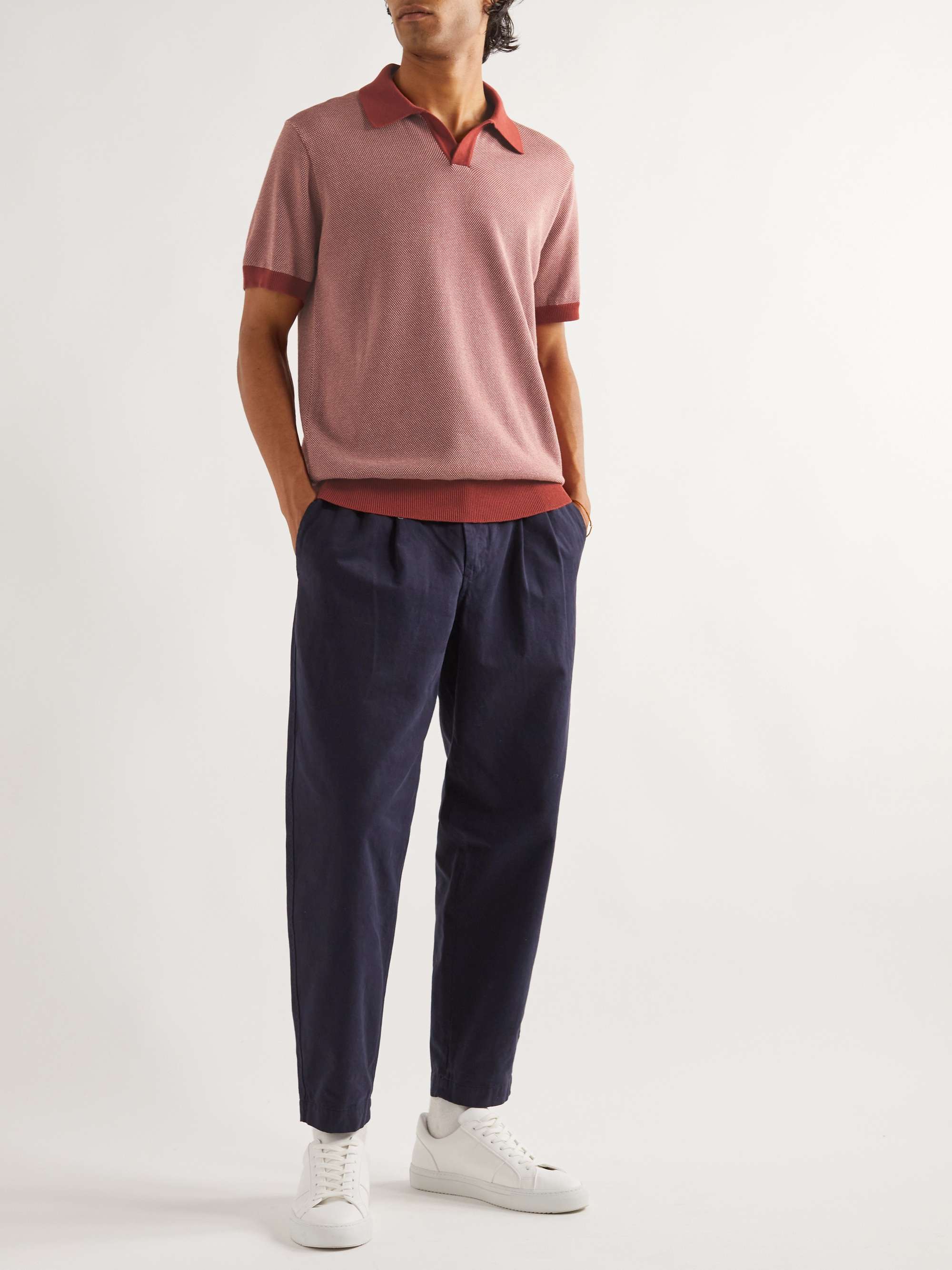 MR P. Honeycomb-Knit Cotton Polo Shirt