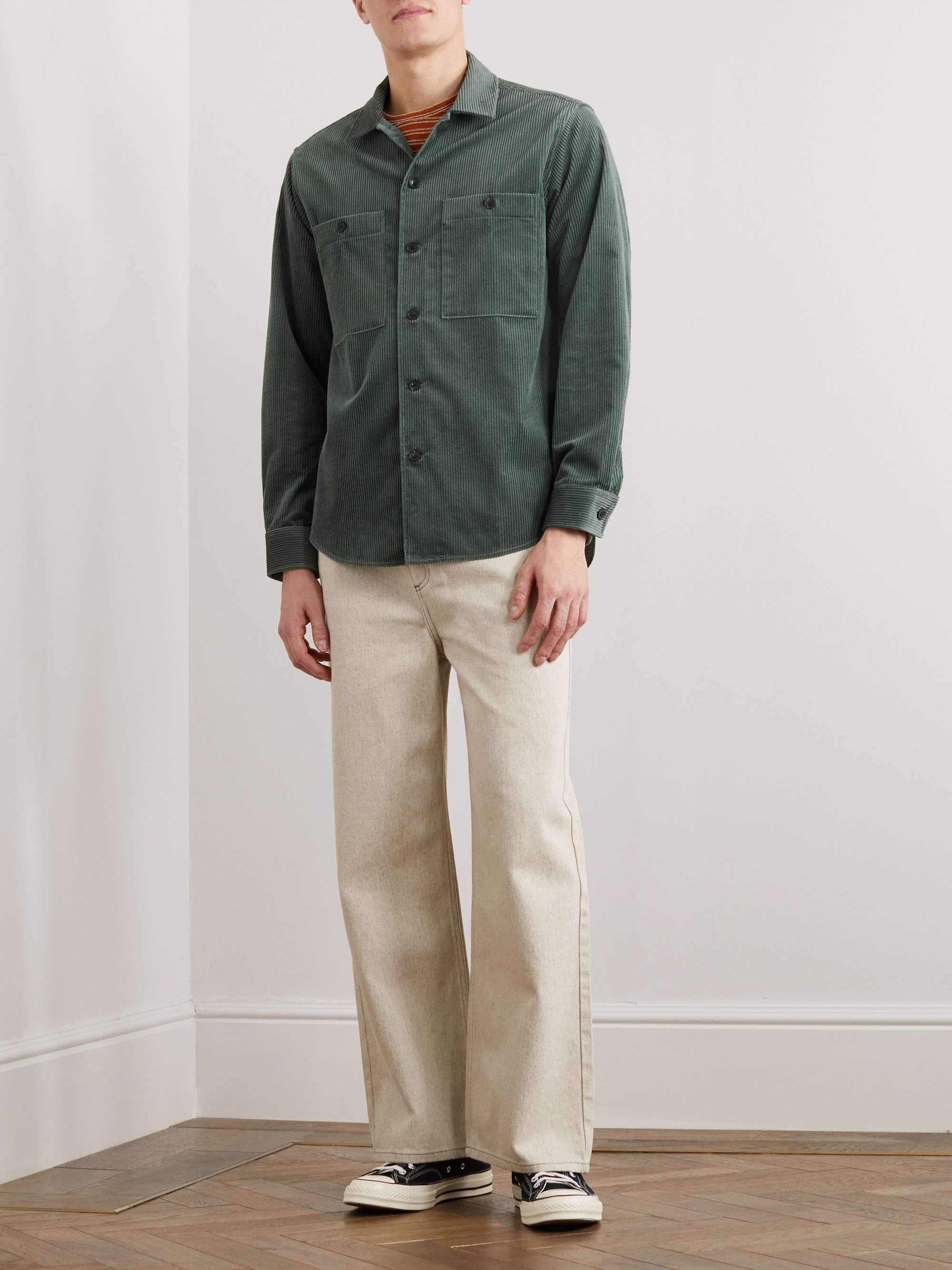 MR P. Cotton and Cashmere-Blend Corduroy Overshirt