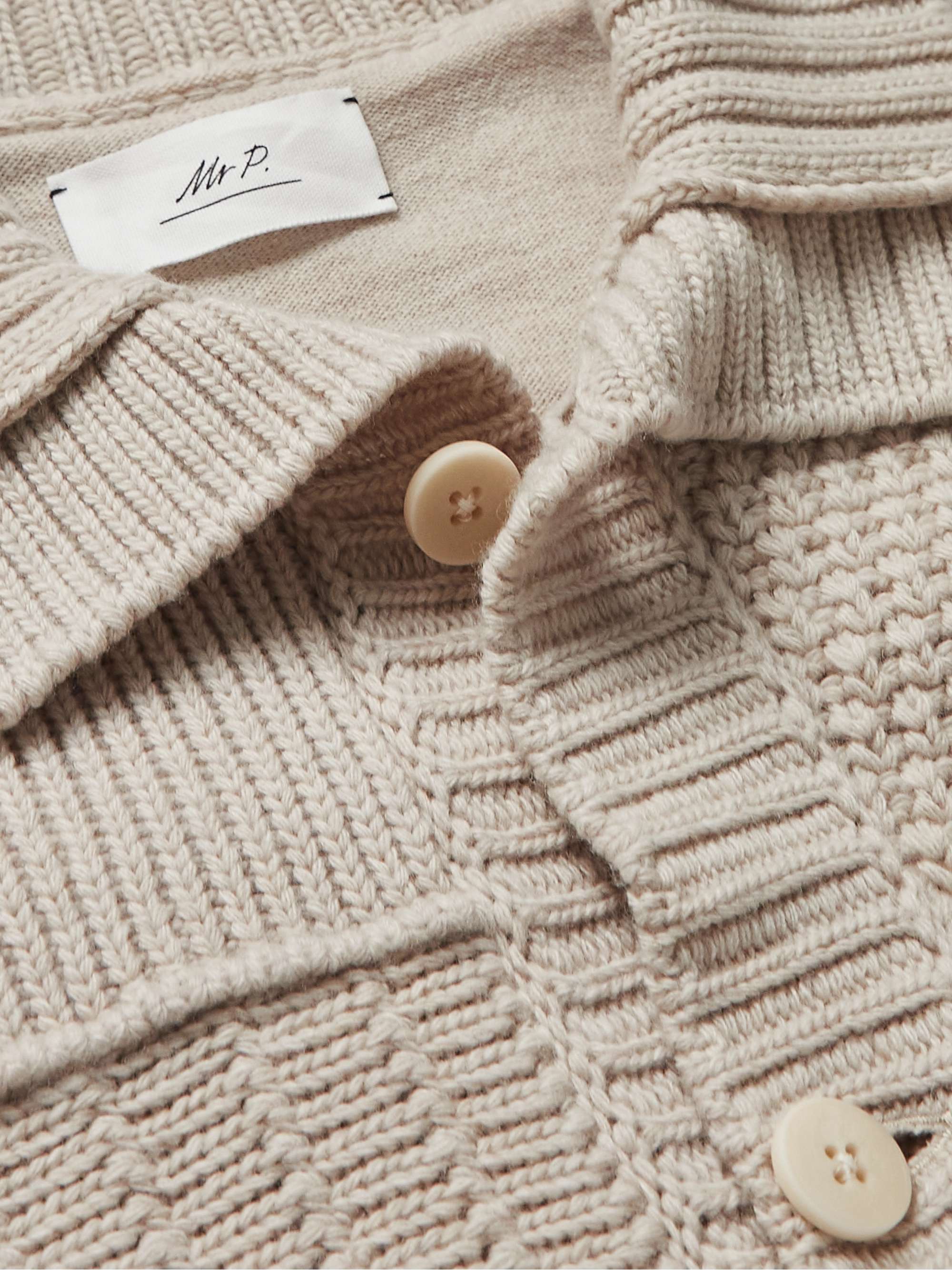 MR P. Patchwork Ribbed Wool Cardigan
