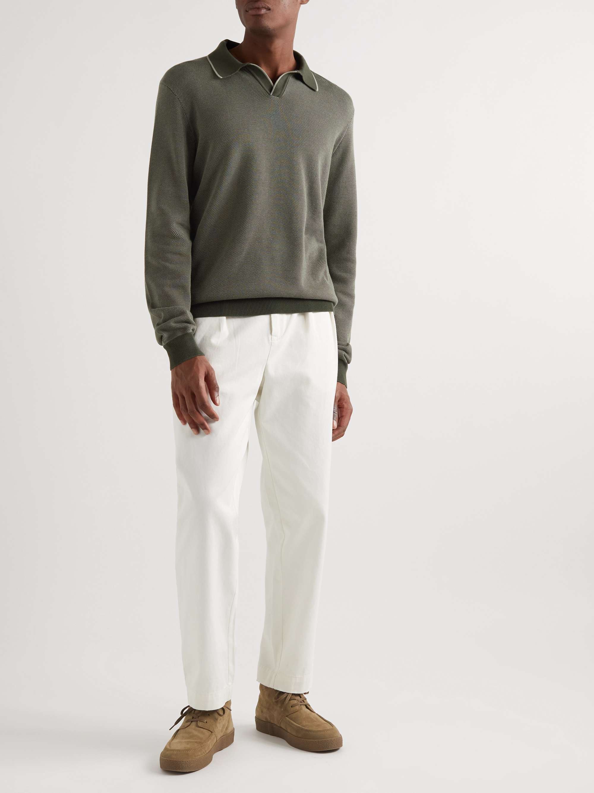 MR P. Johnny Birdseye Cotton Polo Shirt