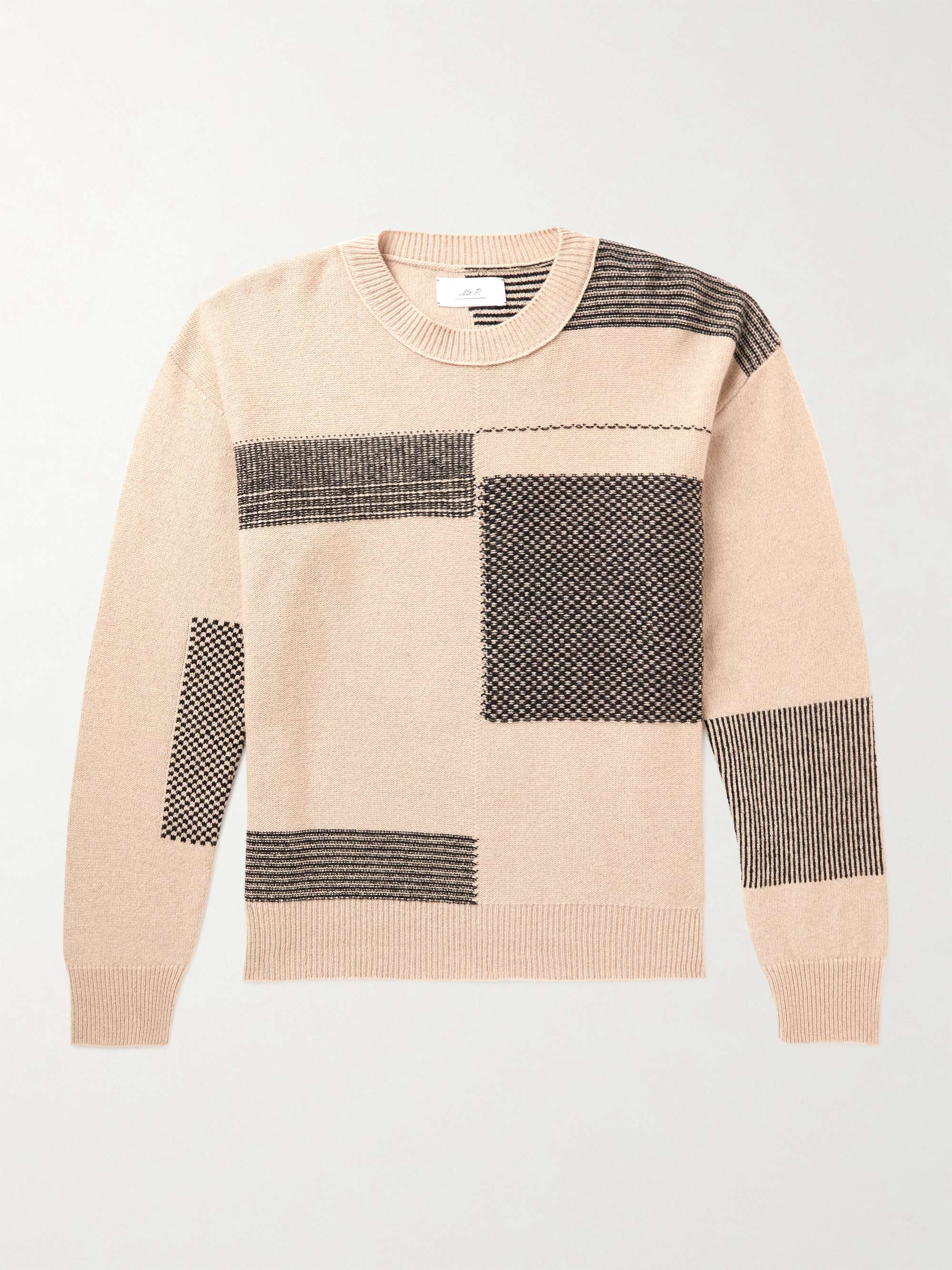 Jacquard-Knit Cashmere-Blend Sweater