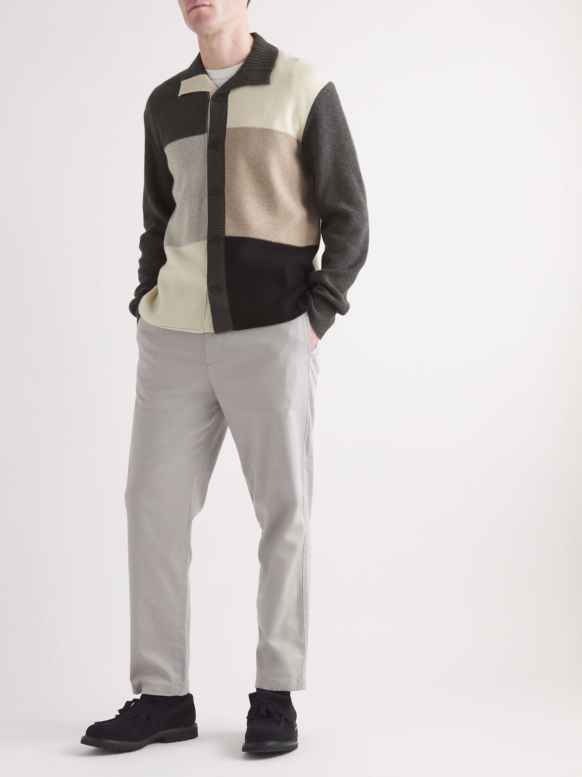 MR P. Colour-Block Cashmere and Virgin Wool-Blend Shirt