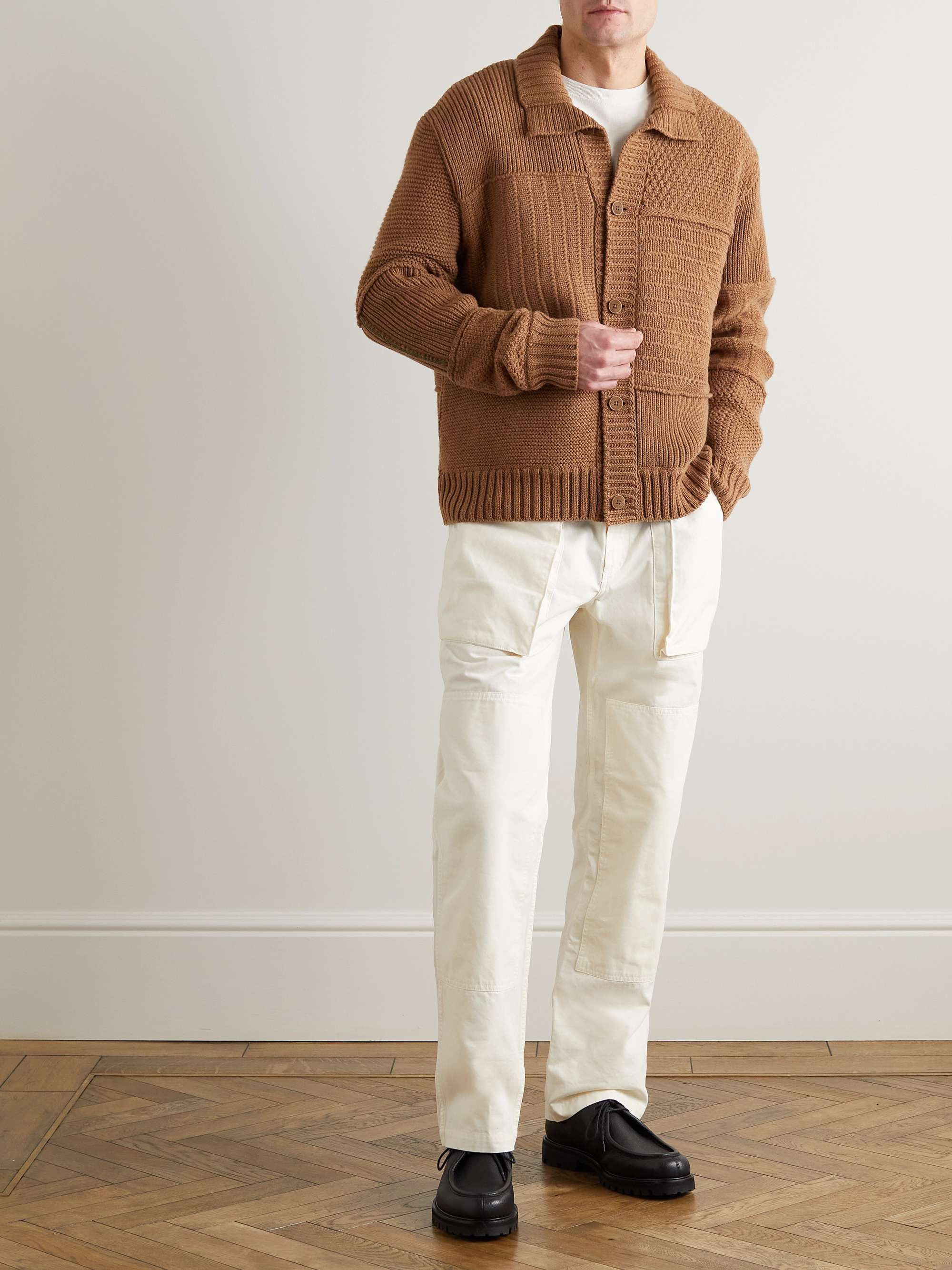 MR P. Patchwork Ribbed Wool Cardigan