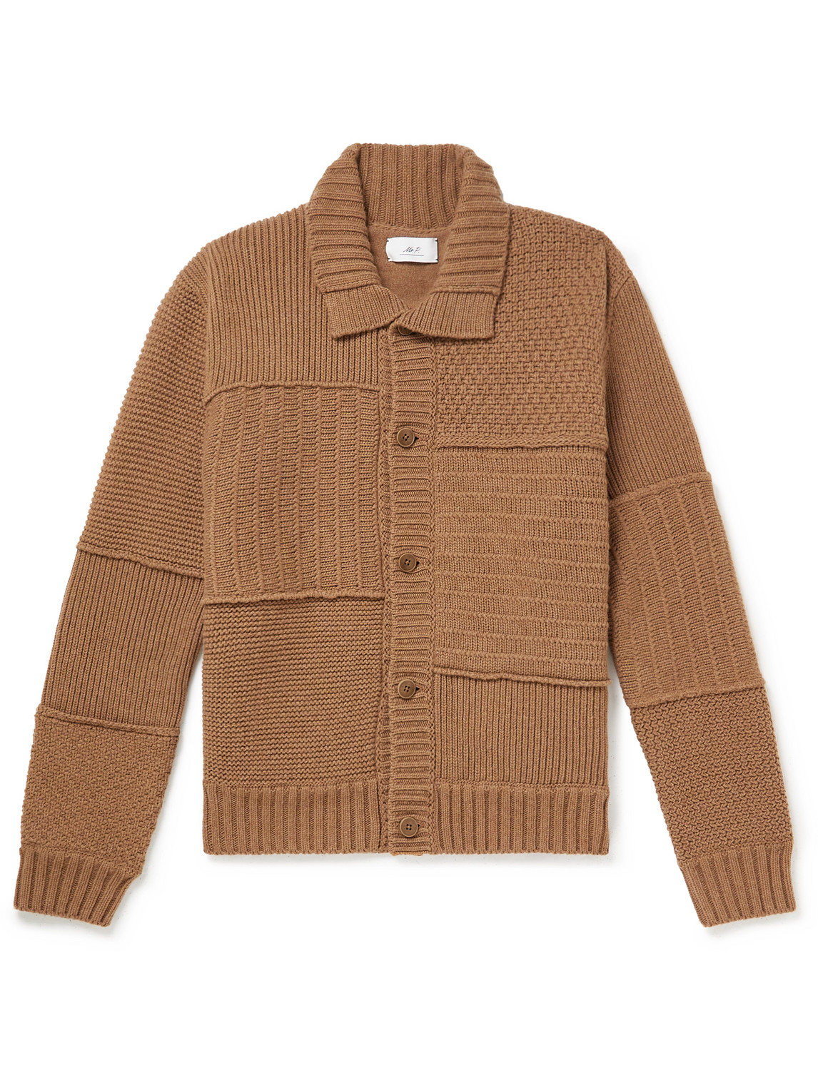 Patchwork Ribbed Wool Cardigan