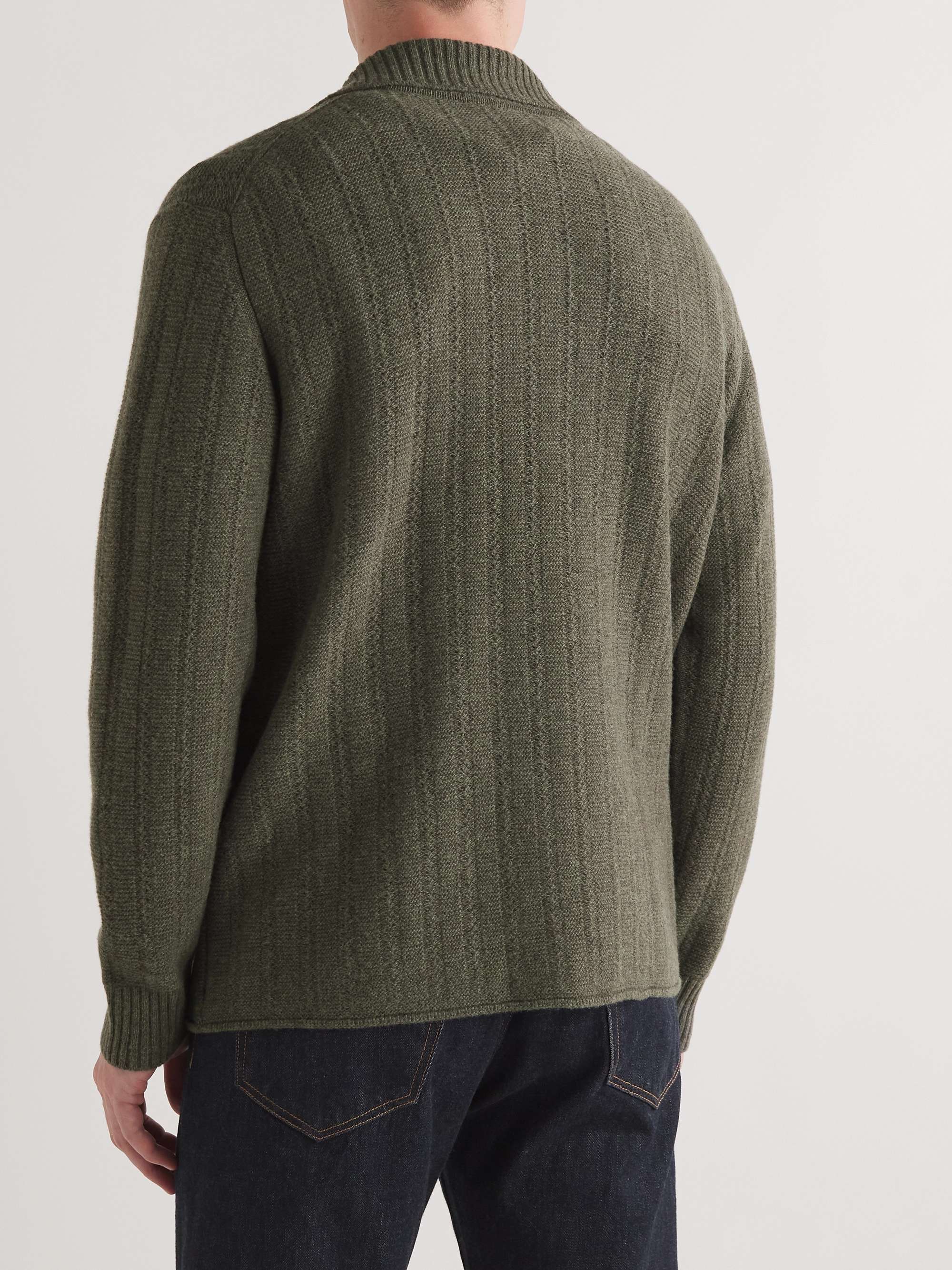 MR P. Wolly Open-Knit Wool Cardigan
