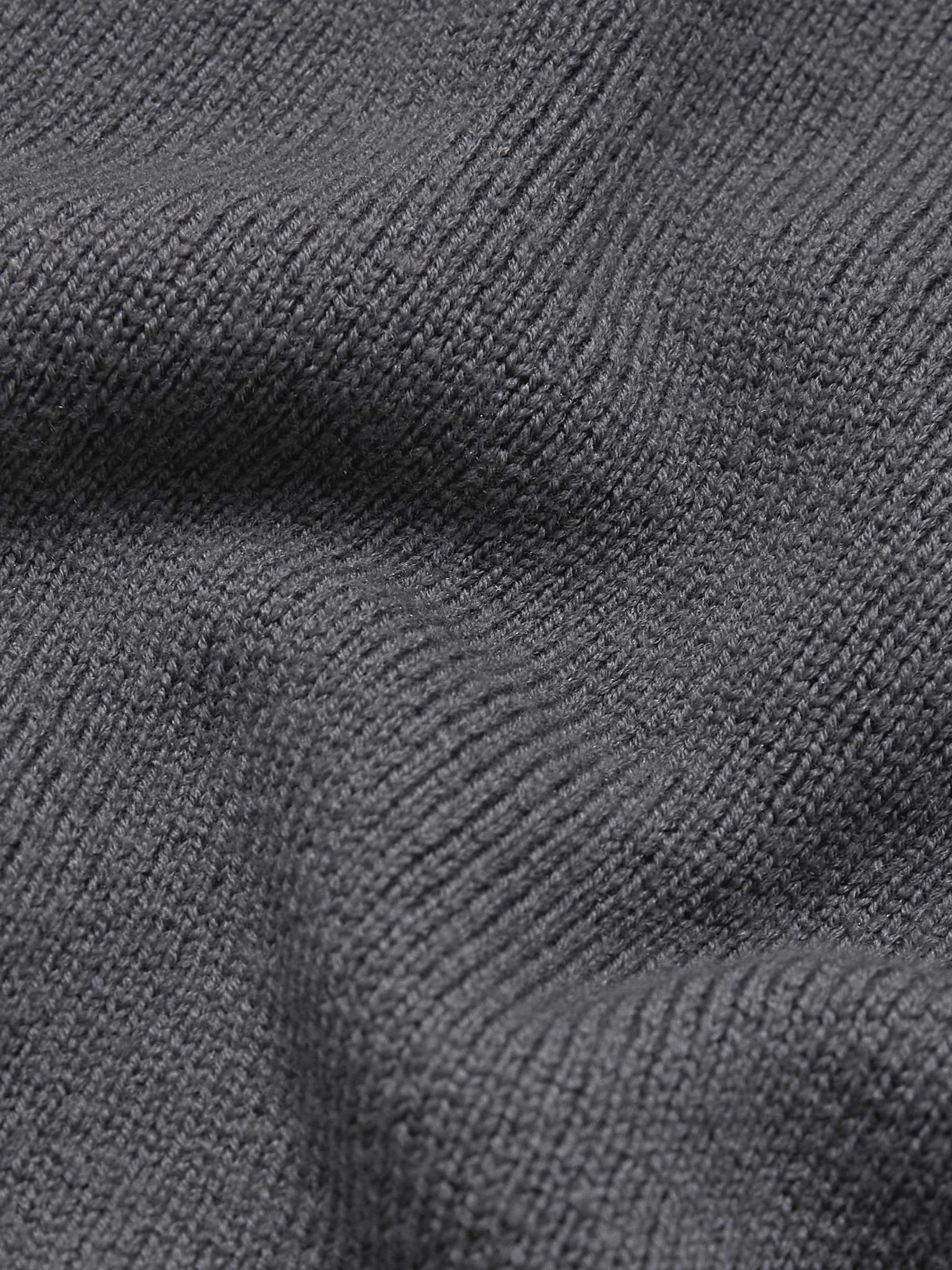 MR P. Ribbed Virgin Wool Henley Sweater