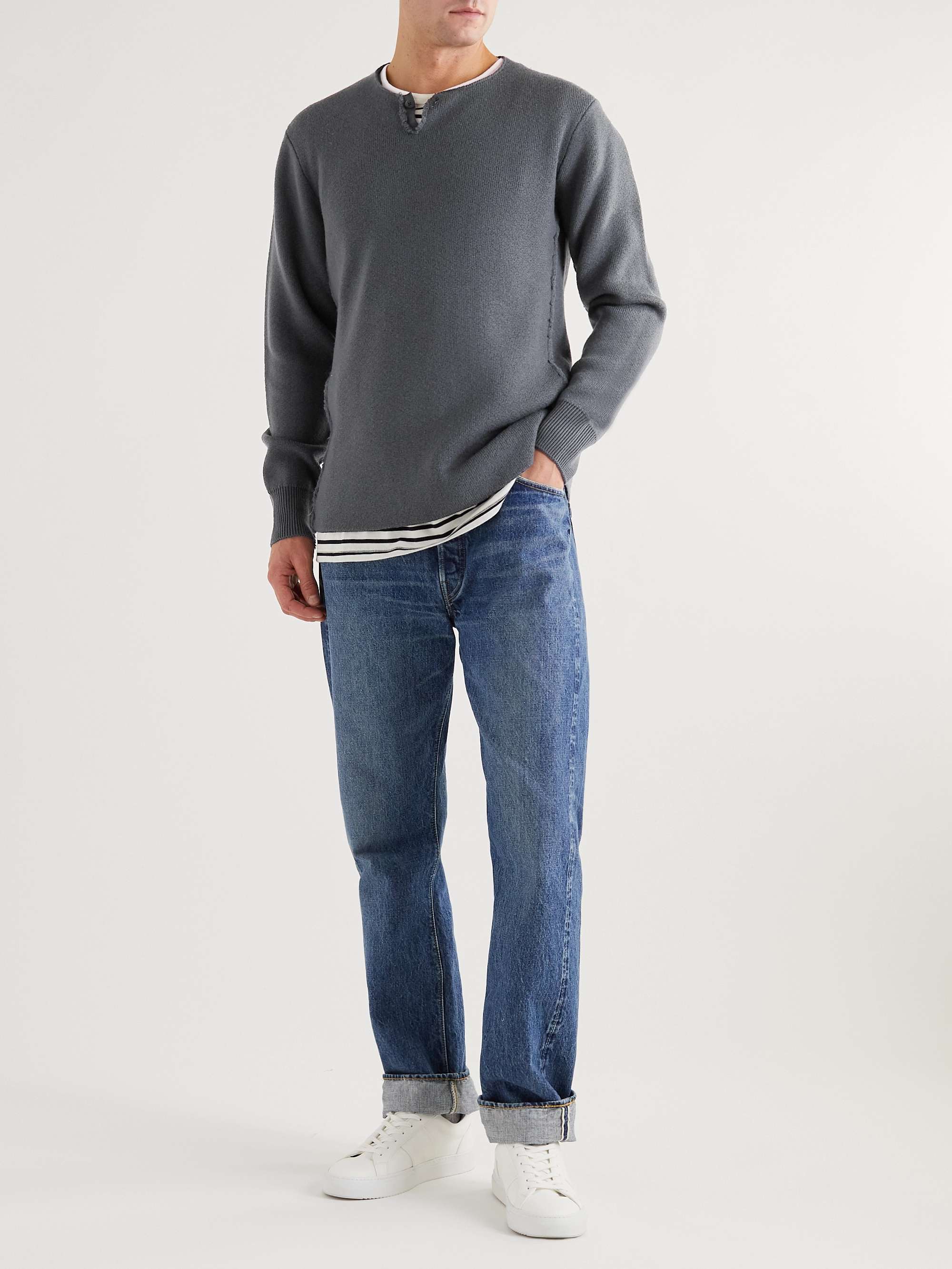 MR P. Virgin Wool Henley Sweater for Men | MR PORTER