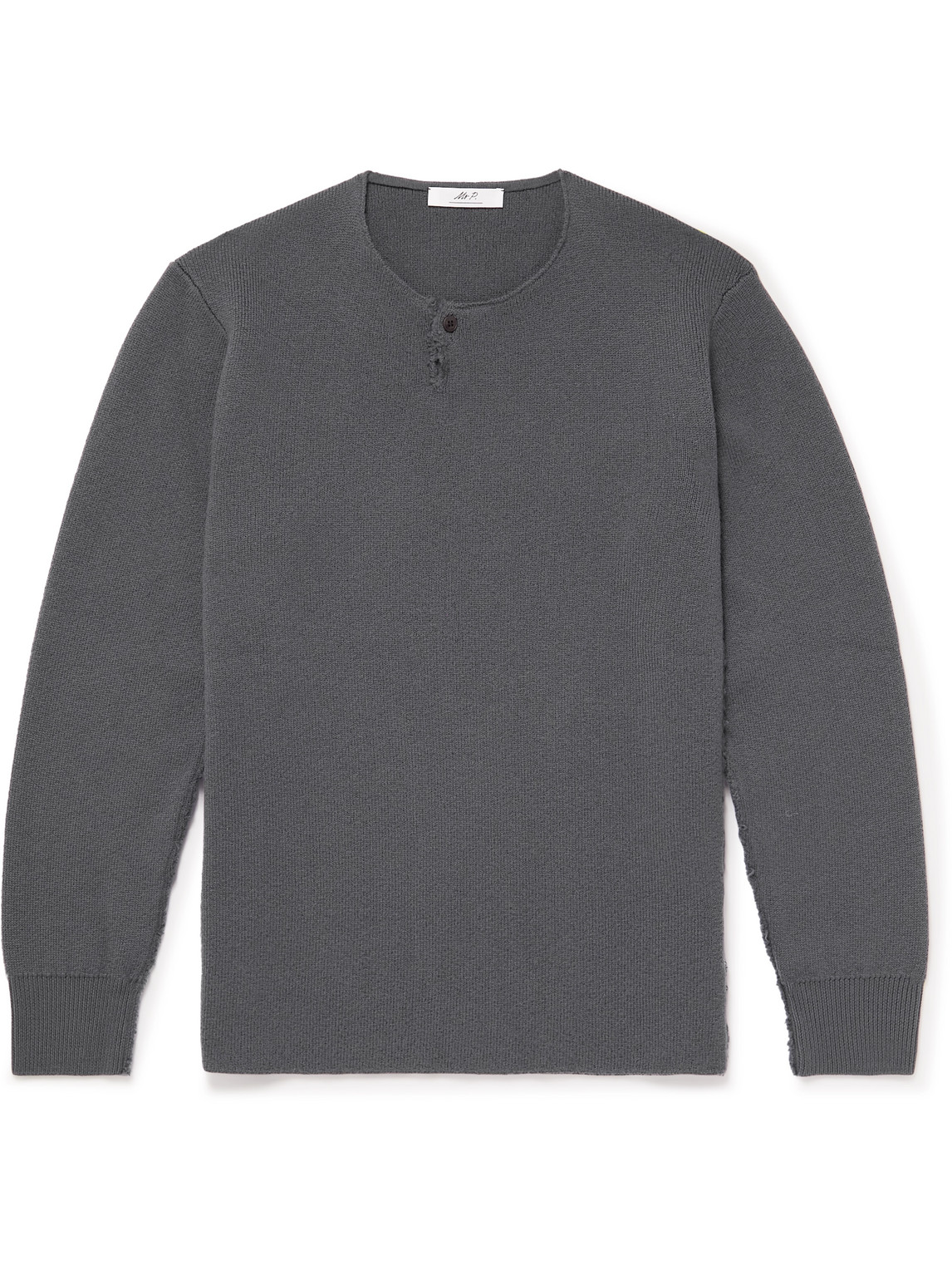 Virgin Wool Henley Sweater