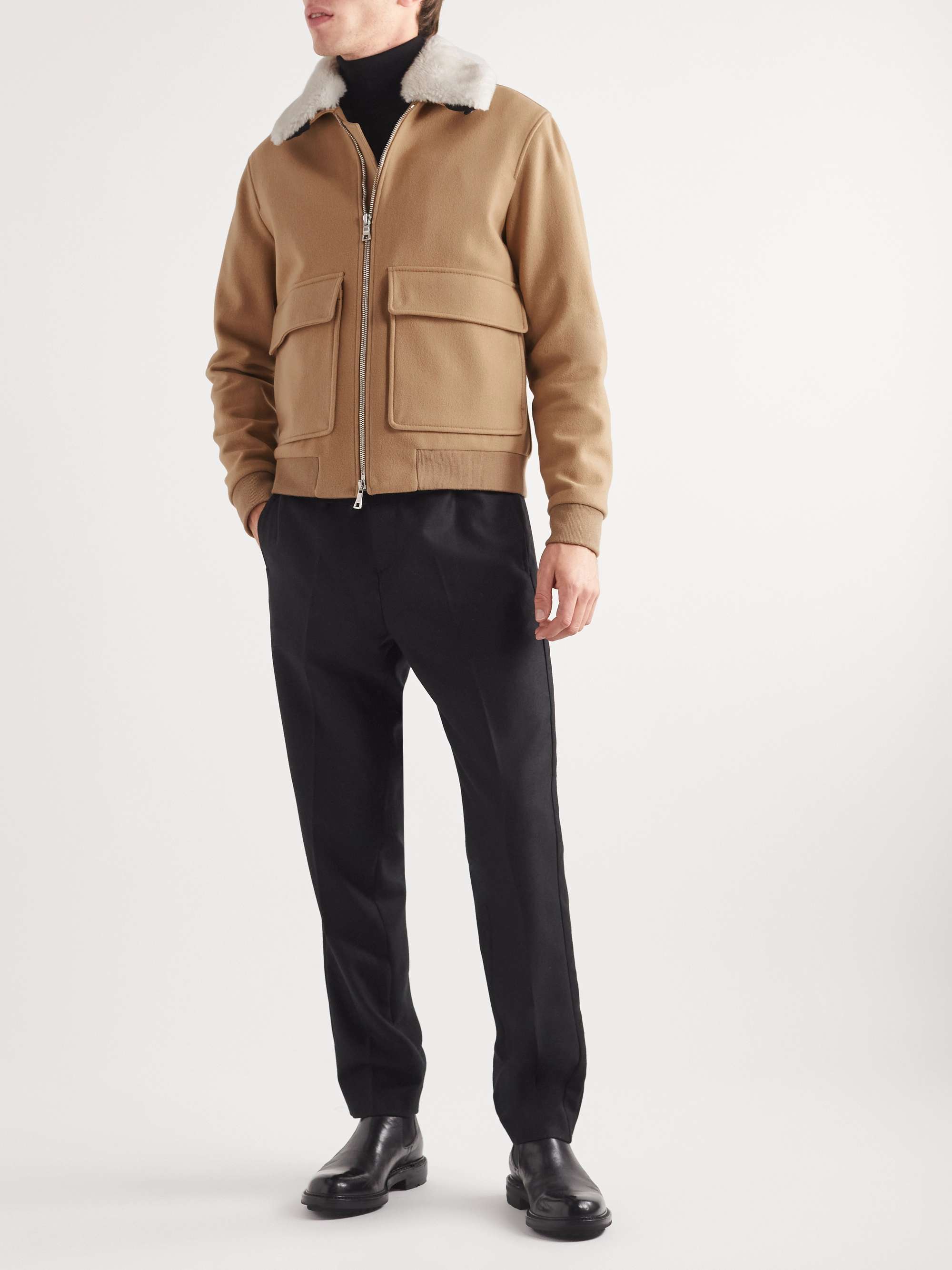 MR P. Shearling-Trimmed Wool-Blend Blouson Jacket