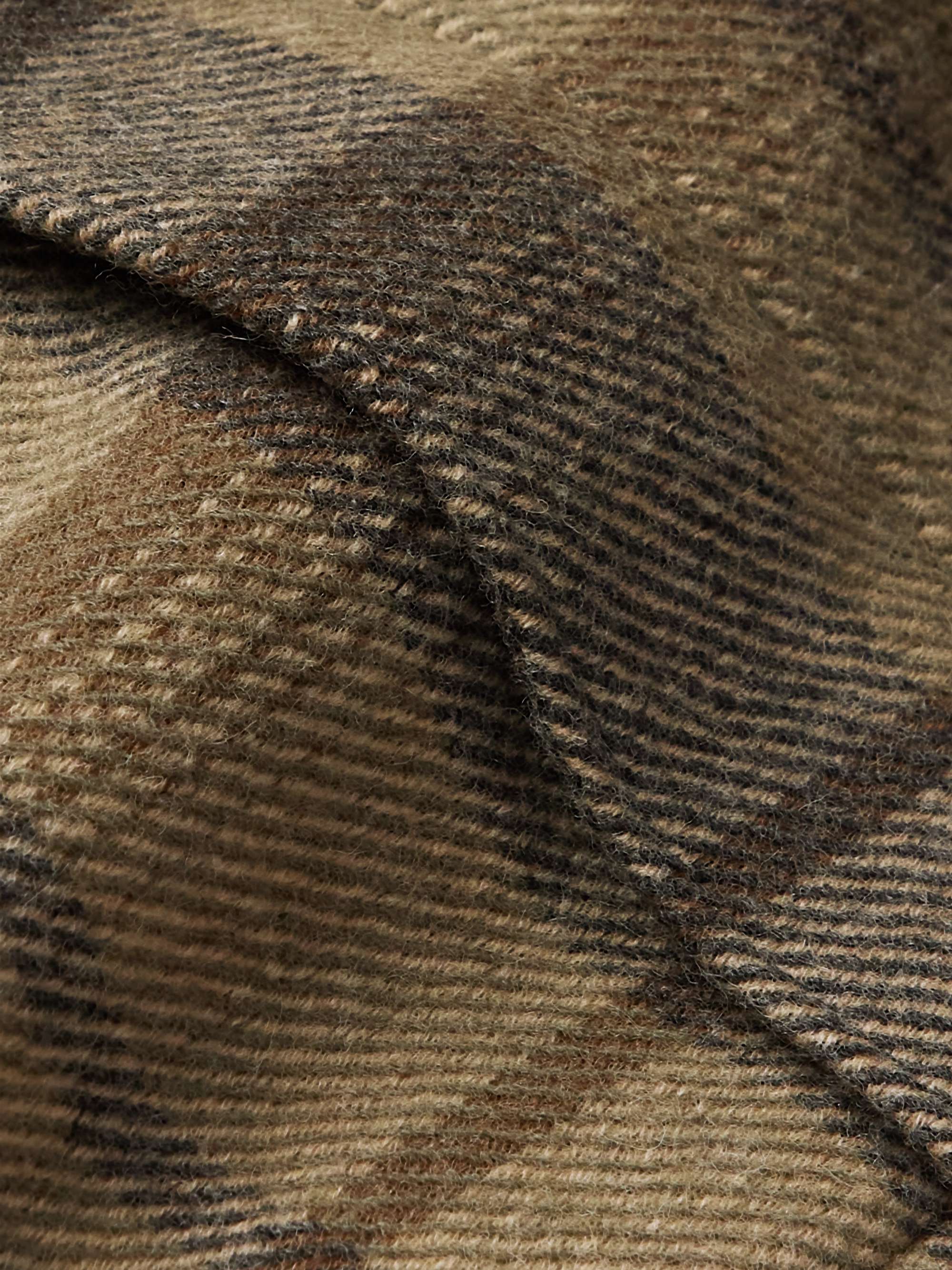 MR P. Checked Shearling-Trimmed Virgin Wool Blouson Jacket