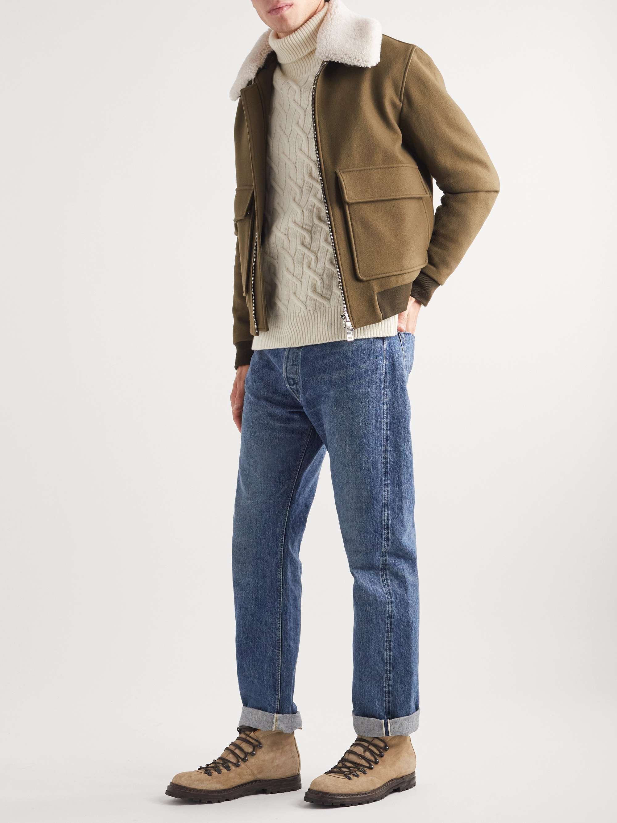 MR P. Shearling-Trimmed Wool-Blend Blouson Jacket
