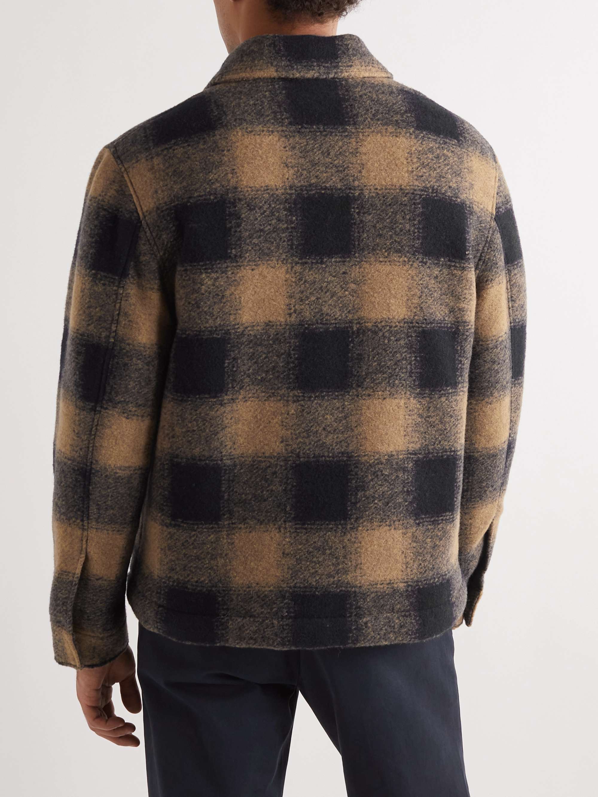 MR P. Checked Padded Wool-Blend Blouson Jacket