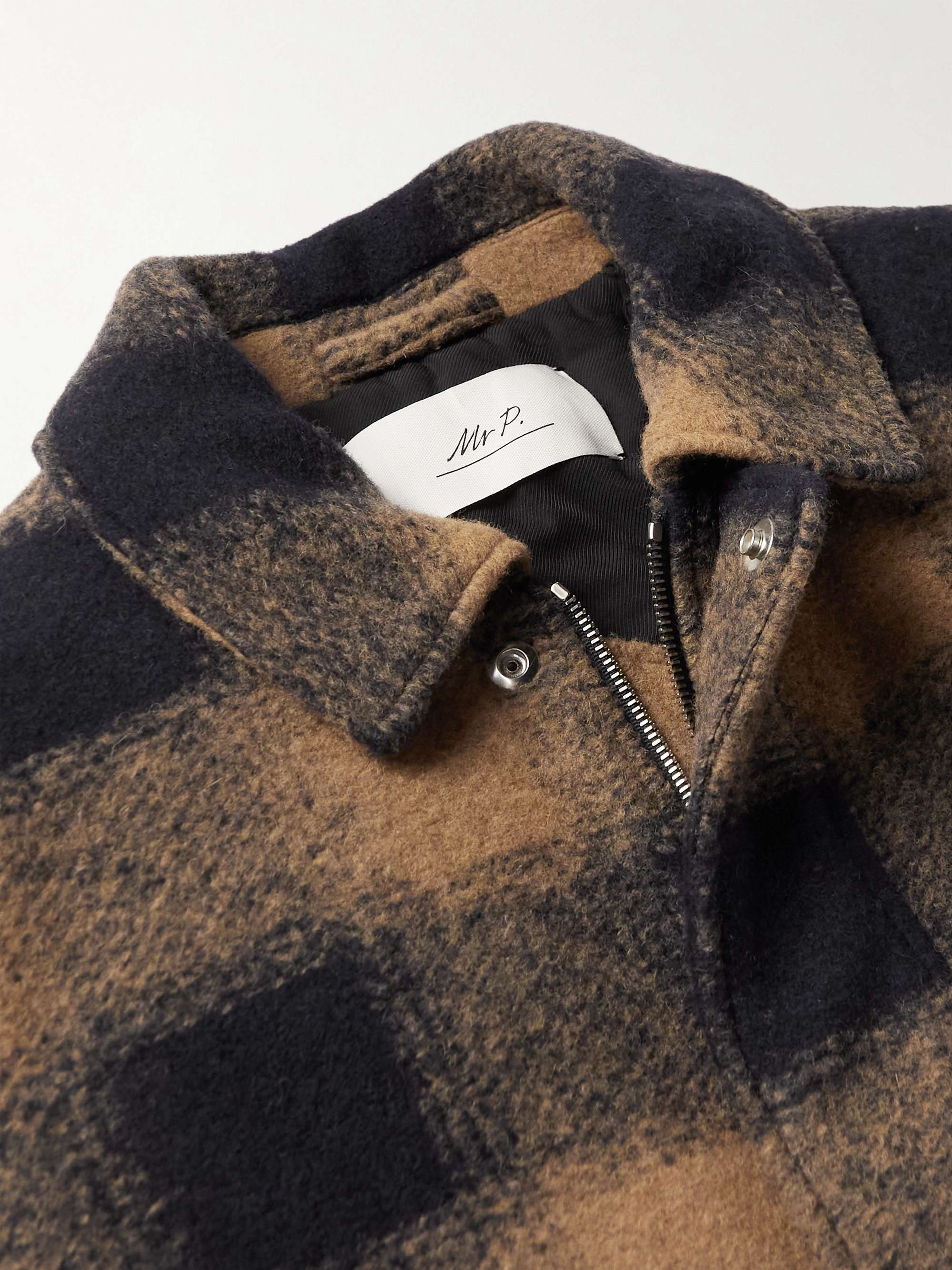 MR P. Checked Padded Wool-Blend Blouson Jacket