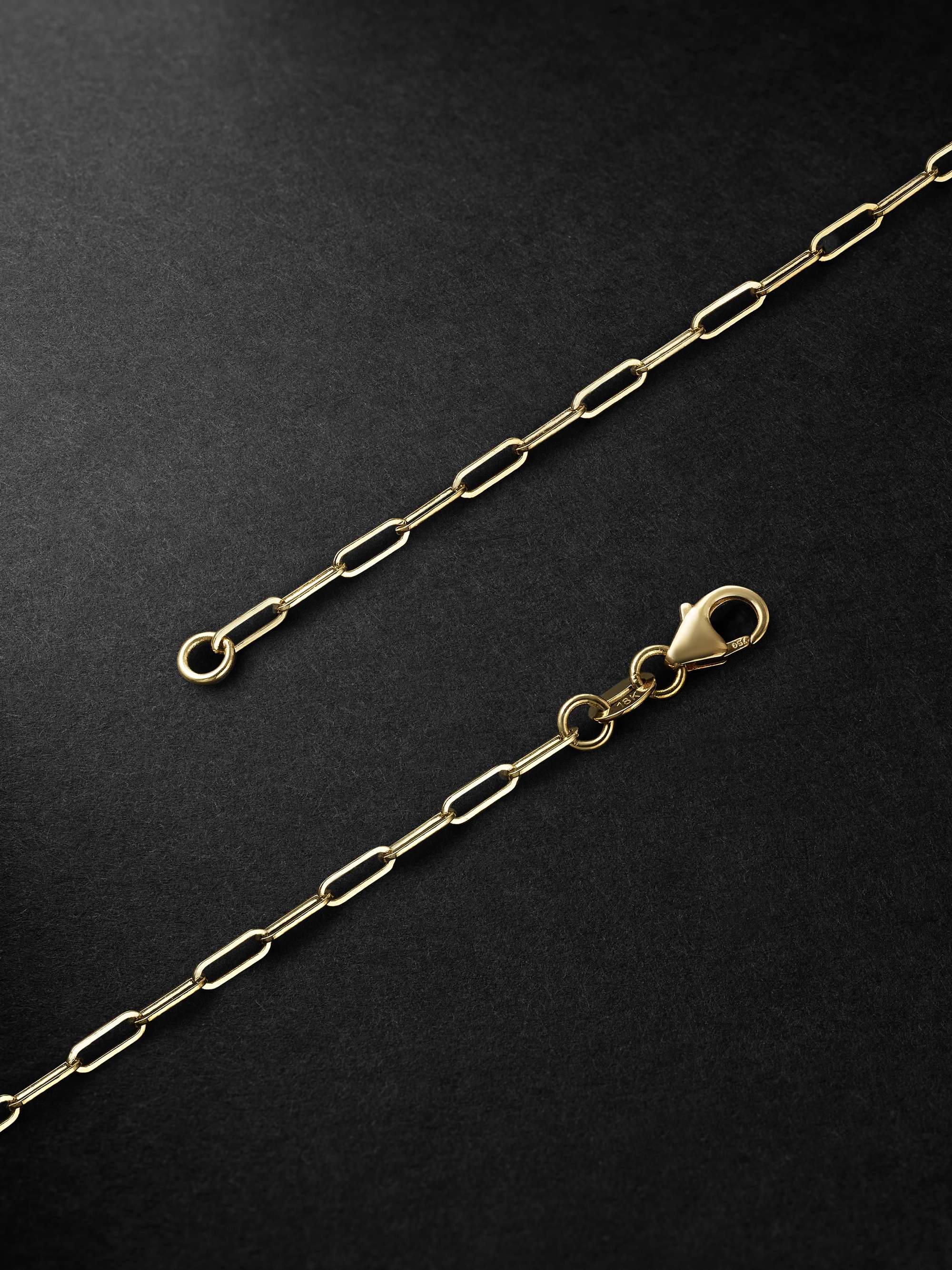 FOUNDRAE Super Fine Clip Slide Chain and Mini Four Heart Clover Gold Diamond Pendant Necklace