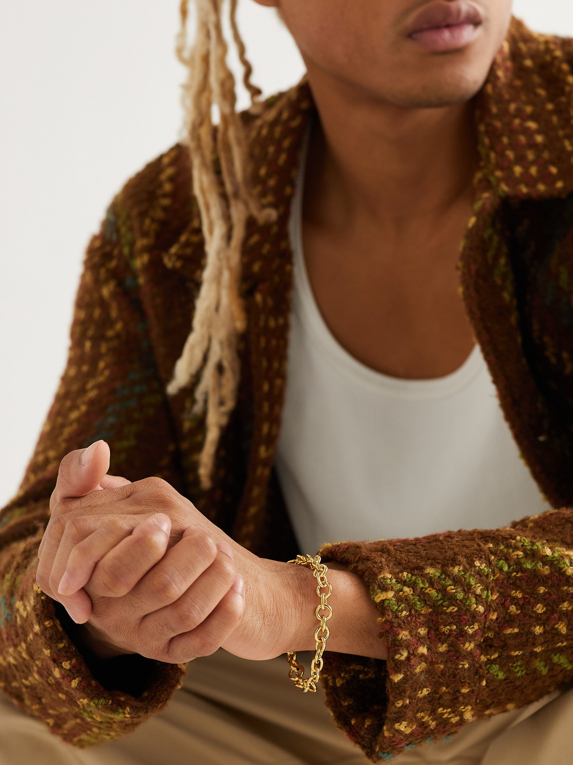 FOUNDRAE MIXED LINK 18-KARAT GOLD CHAIN BRACELET
