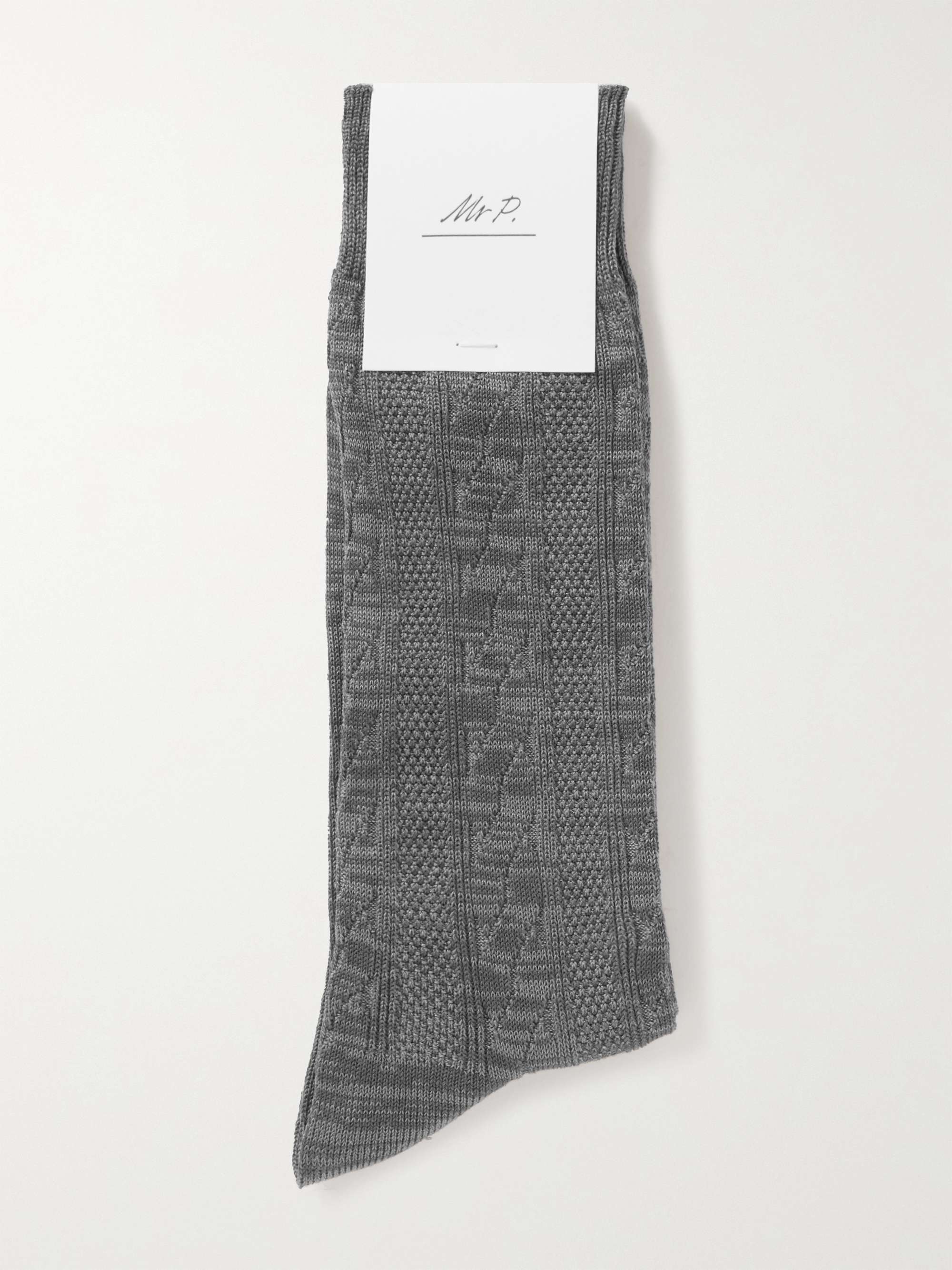 MR P. Cable-Knit Cotton-Blend Socks