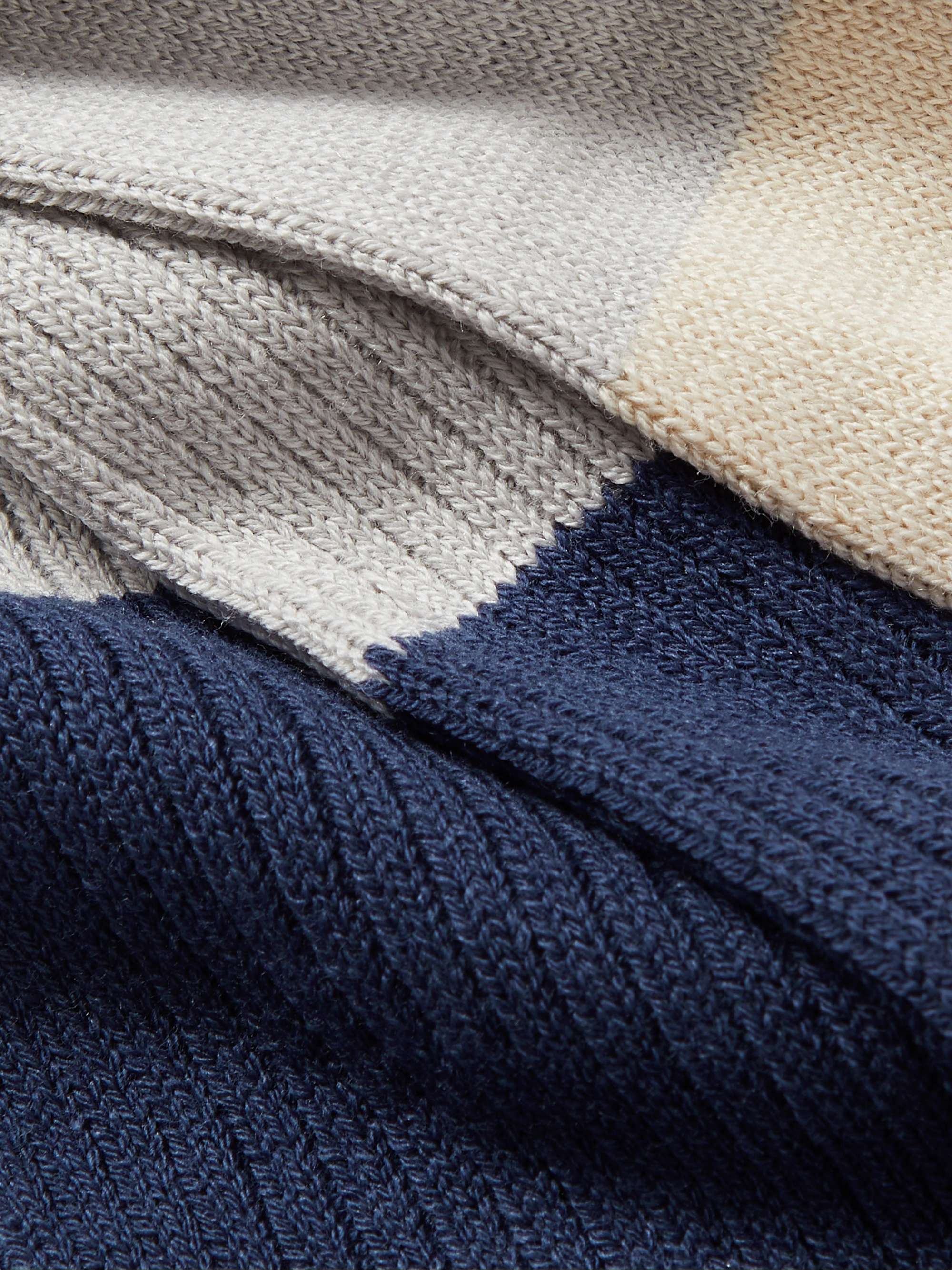 MR P. Colour-Block Ribbed-Knit Socks