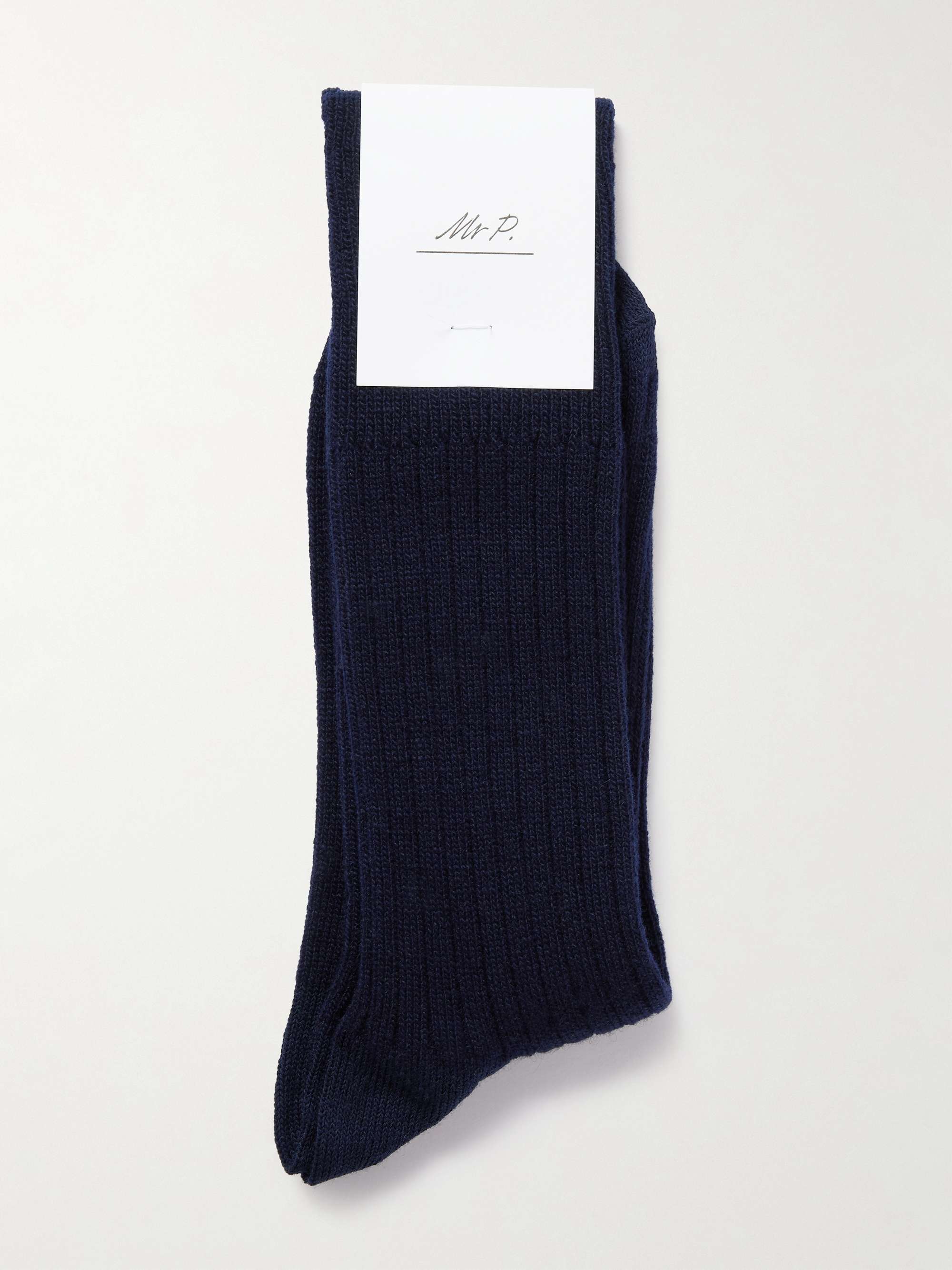 MR P. Ribbed Cashmere-Blend Socks