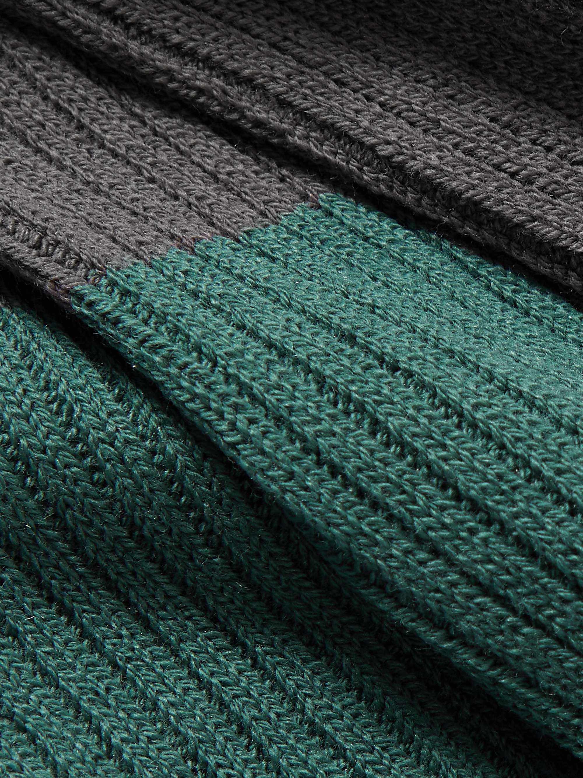 MR P. Colour-Block Ribbed-Knit Socks