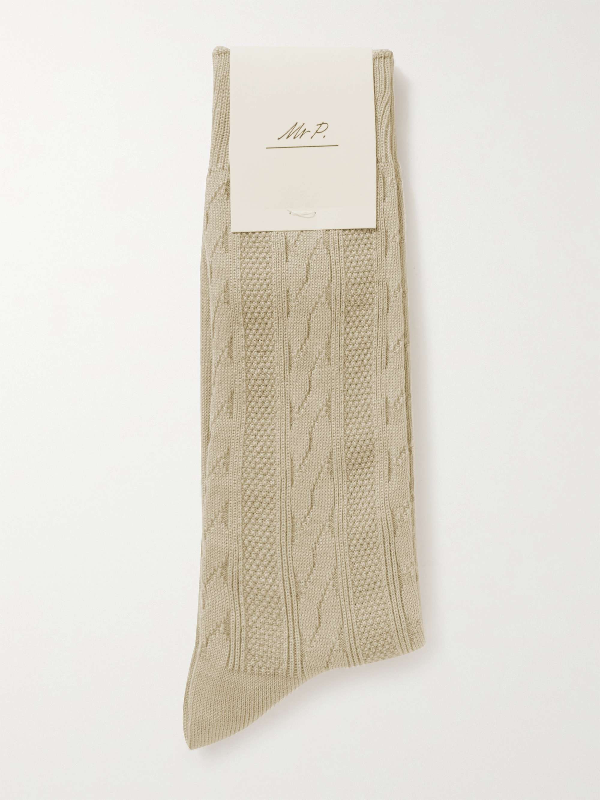 MR P. Cable-Knit Cotton-Blend Socks