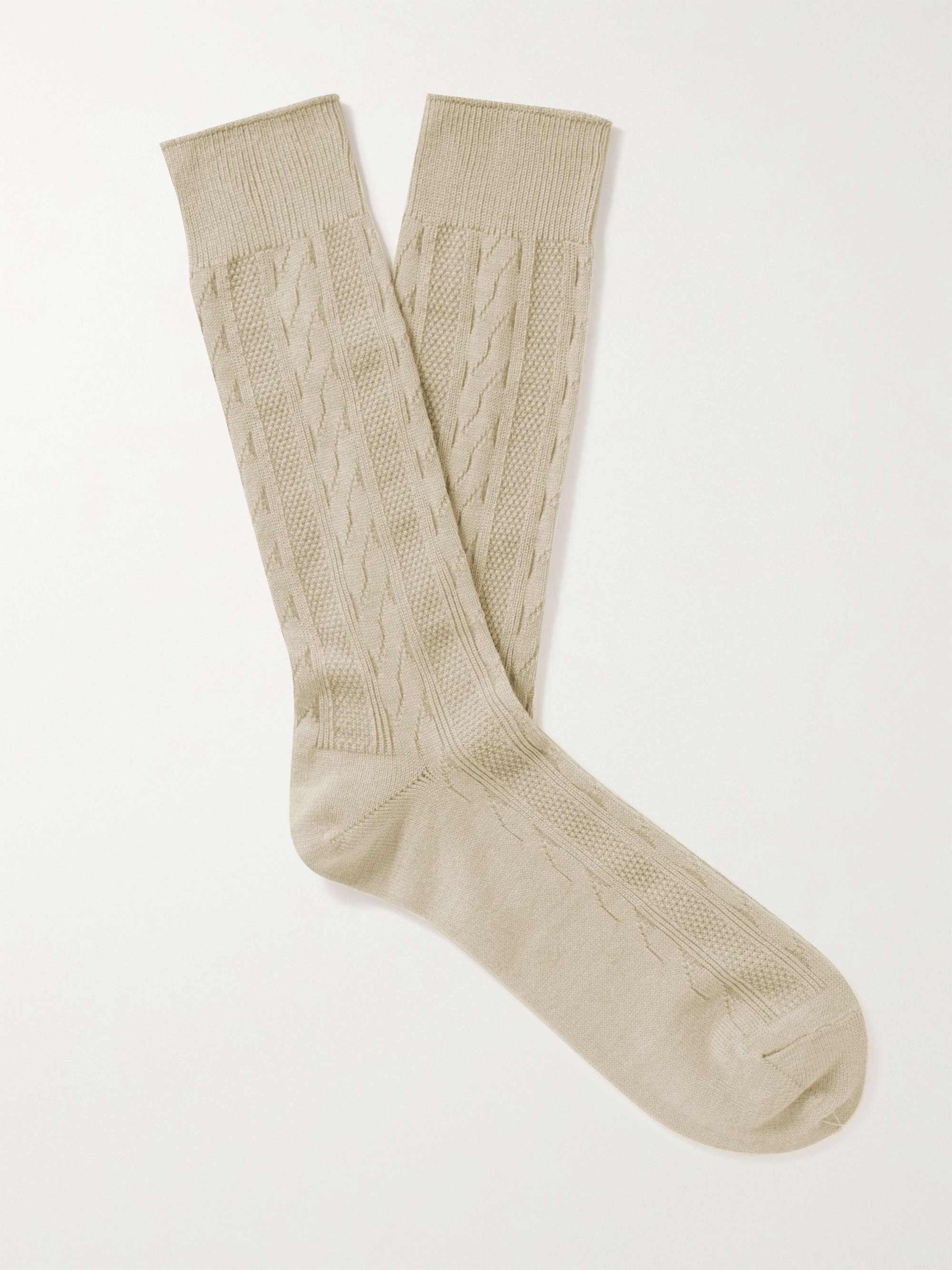 MR P. Cable-Knit Cotton-Blend Socks