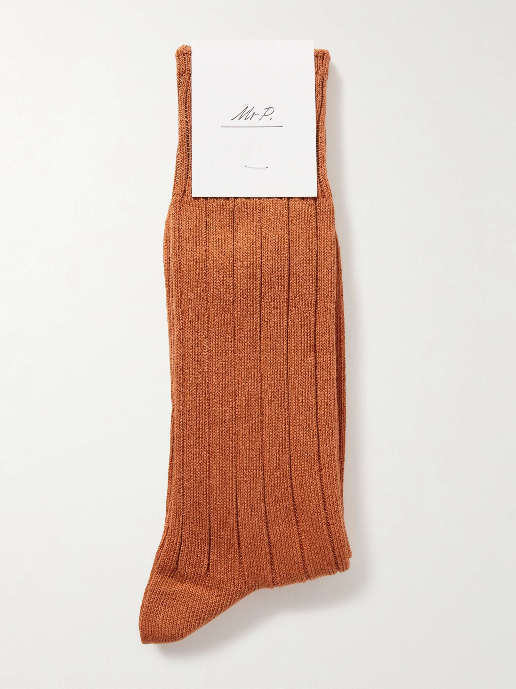 MR P. Ribbed Cotton-Blend Socks