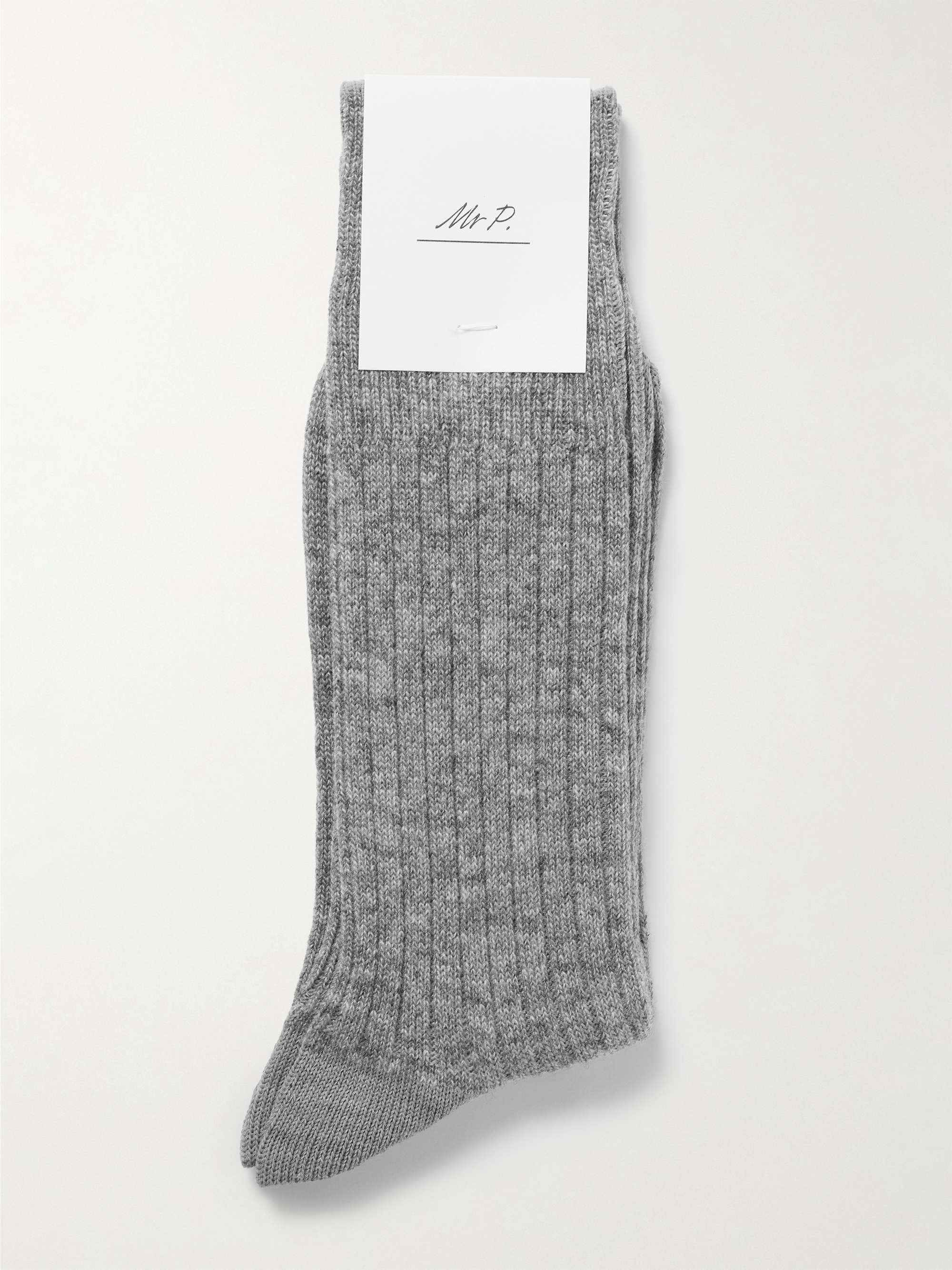 MR P. Ribbed Cashmere-Blend Socks