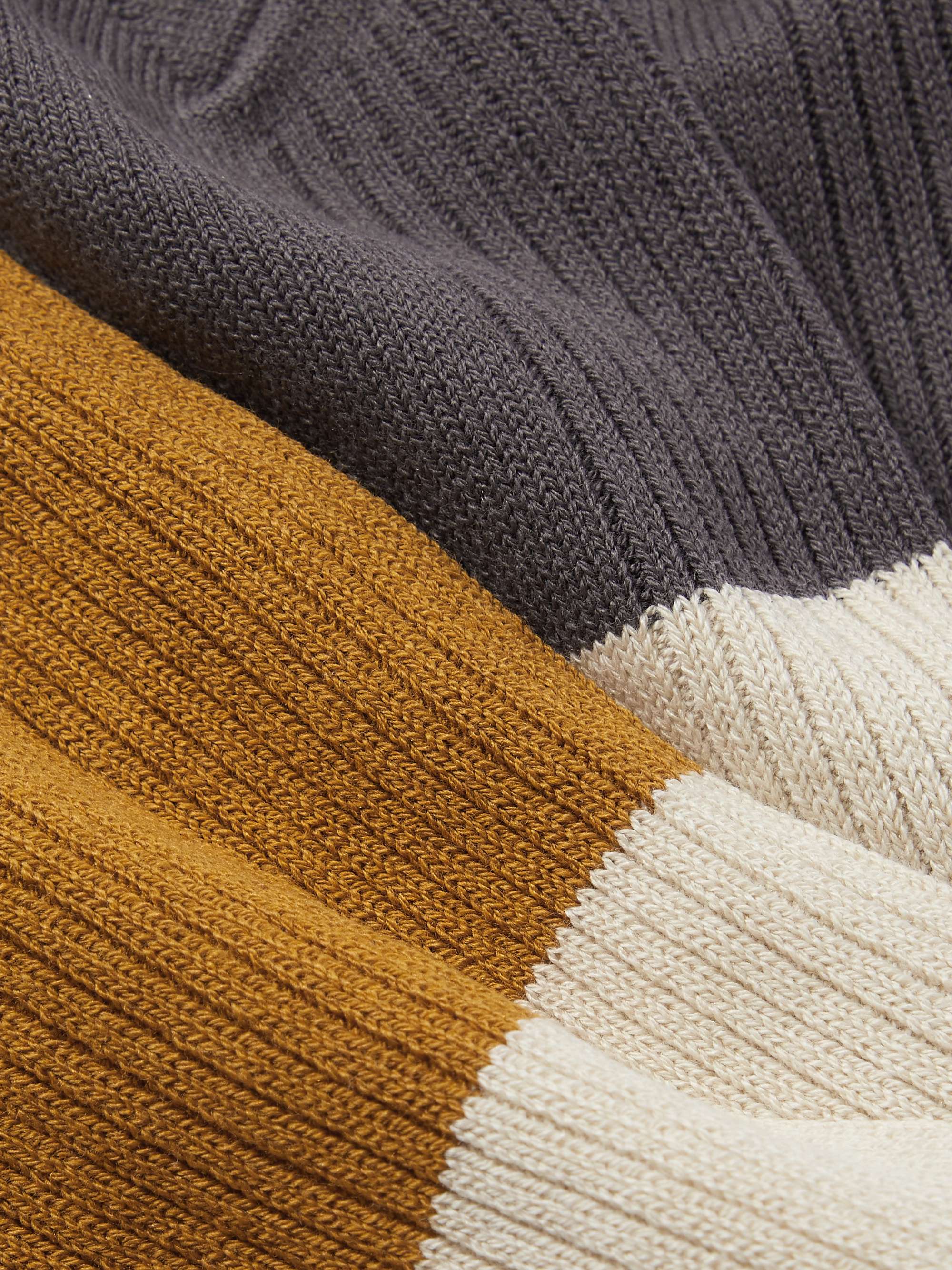 MR P. Colour-Block Ribbed-Knit Socks
