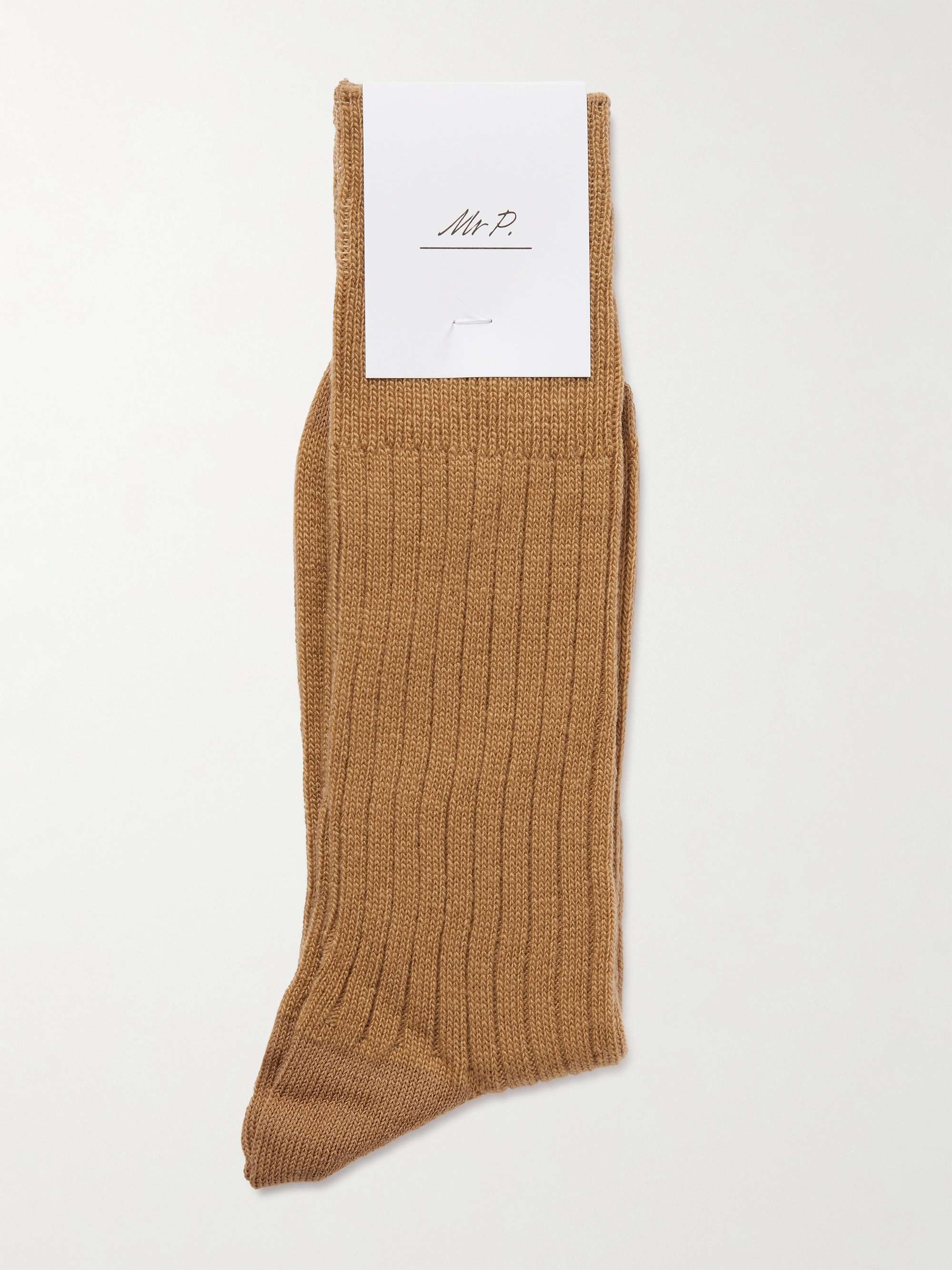 MR P. Ribbed Cashmere-Blend Socks