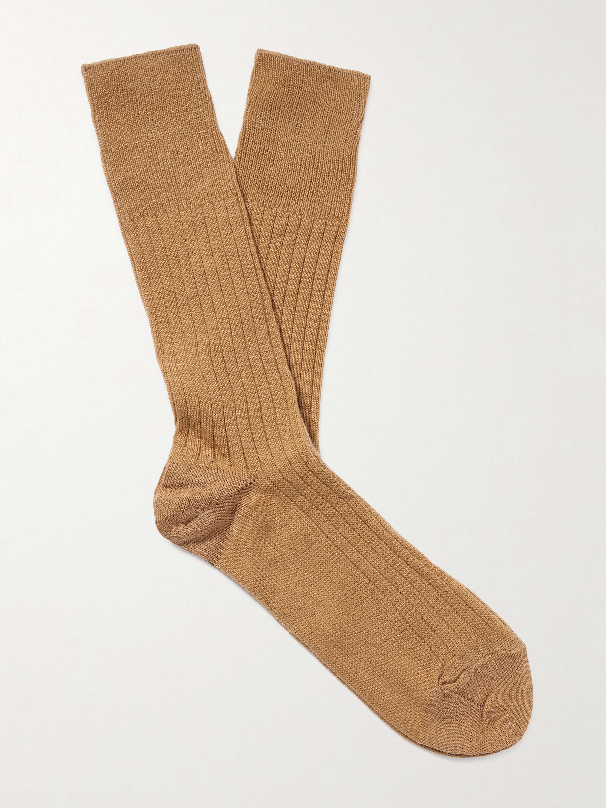 MR P. Ribbed Cashmere-Blend Socks