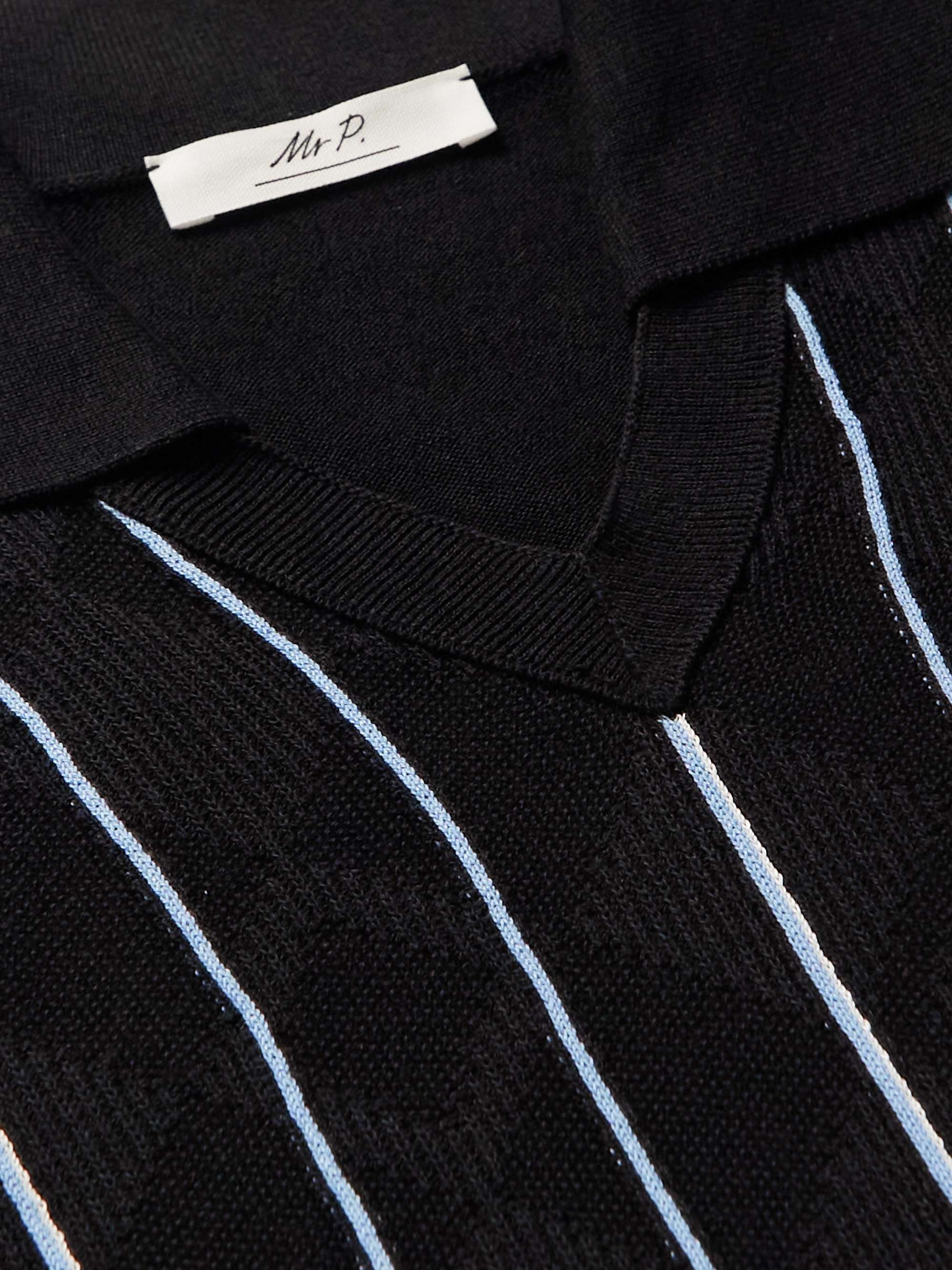 MR P. Striped Jacquard Polo Shirt