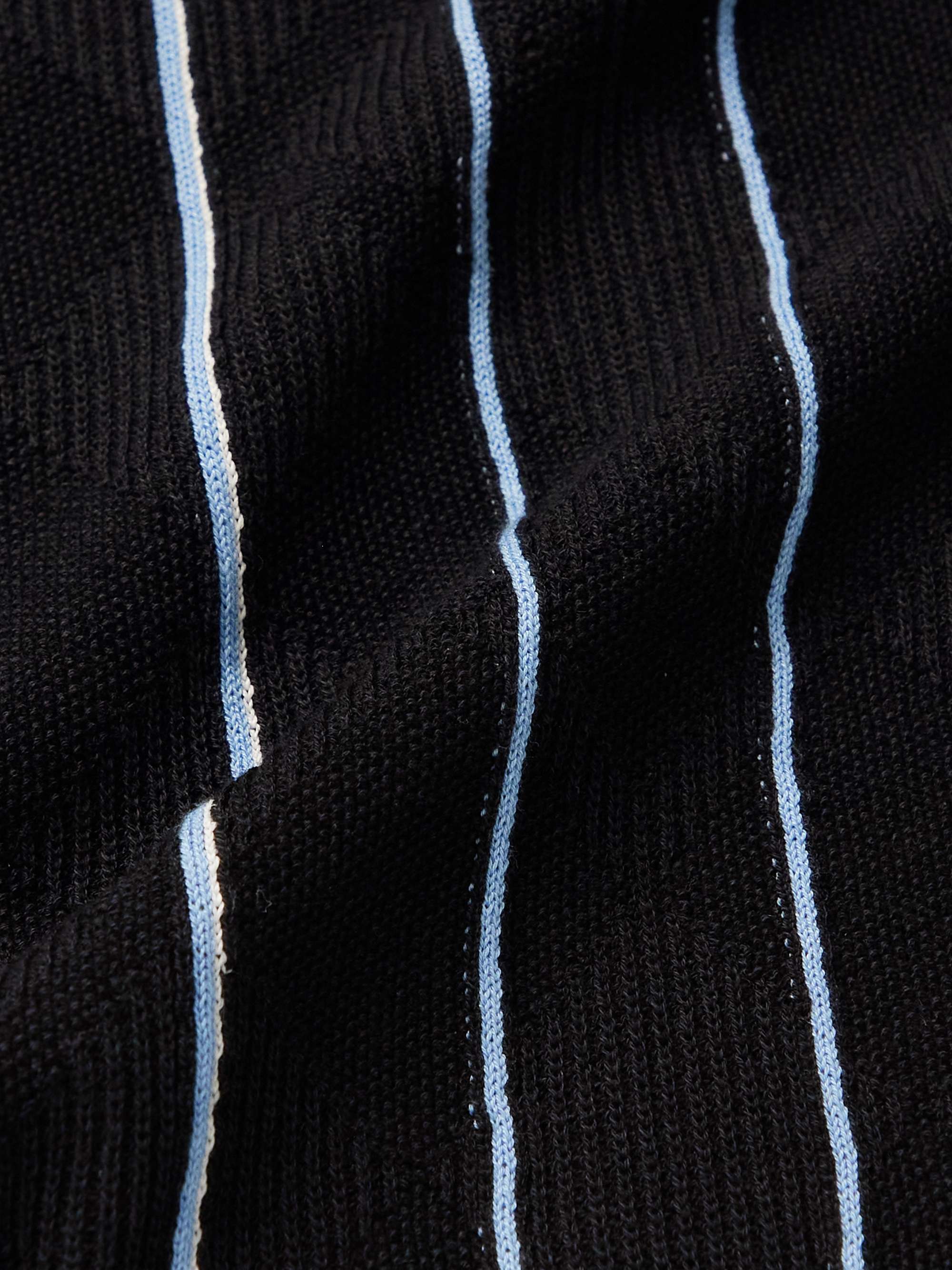 MR P. Striped Jacquard Polo Shirt