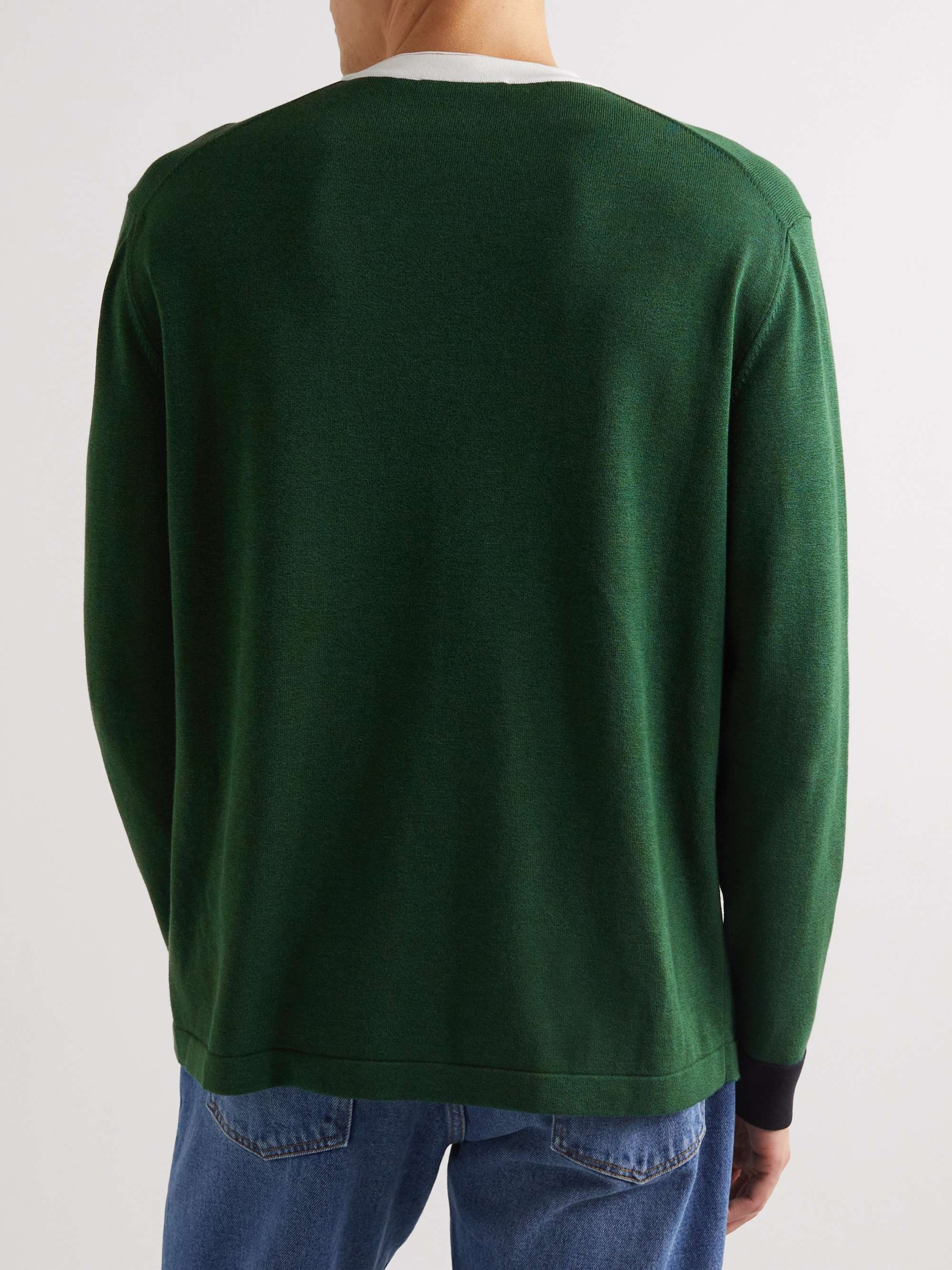MR P. Striped Cotton and Lyocell-Blend Sweater